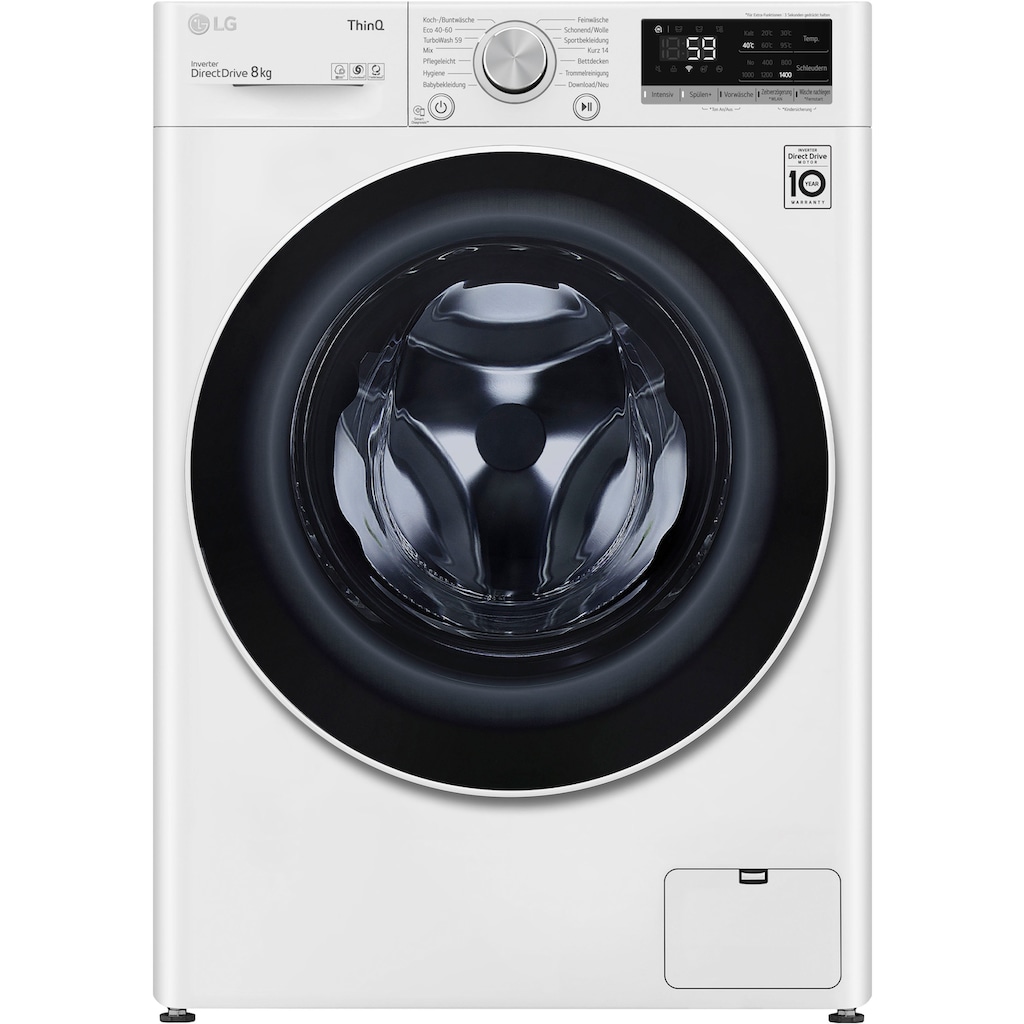 LG Waschmaschine »F4WV408S0B«, F4WV408S0B, 8 kg, 1400 U/min