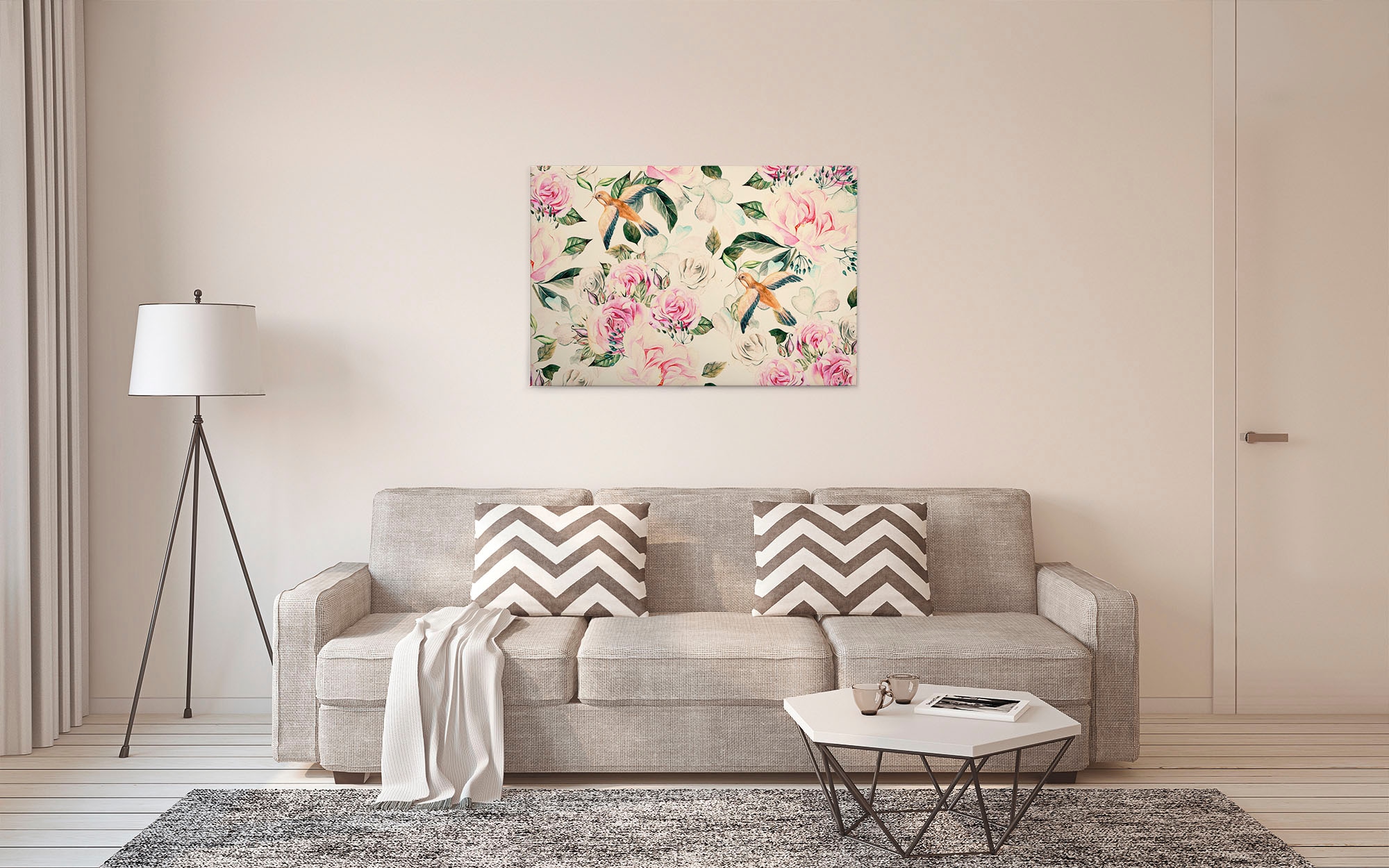 A.S. Création Leinwandbild »Paradise«, Kunst-Blumen-Kinder, (1 St.), Landhaus Keilrahmen Blumen Rosen Blümchen Leinwand-Bild Wohnzimmer