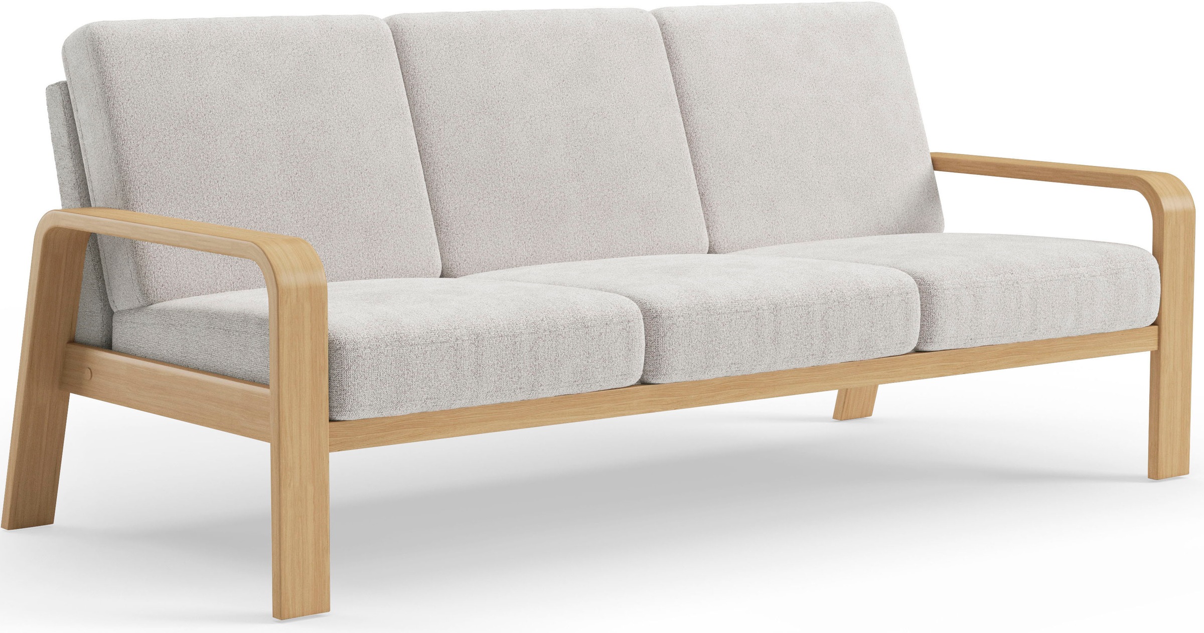 sit&more 3-Sitzer »Kolding«, Armlehnen aus Buchenholz in natur, verschiedene Bezüge und Farben