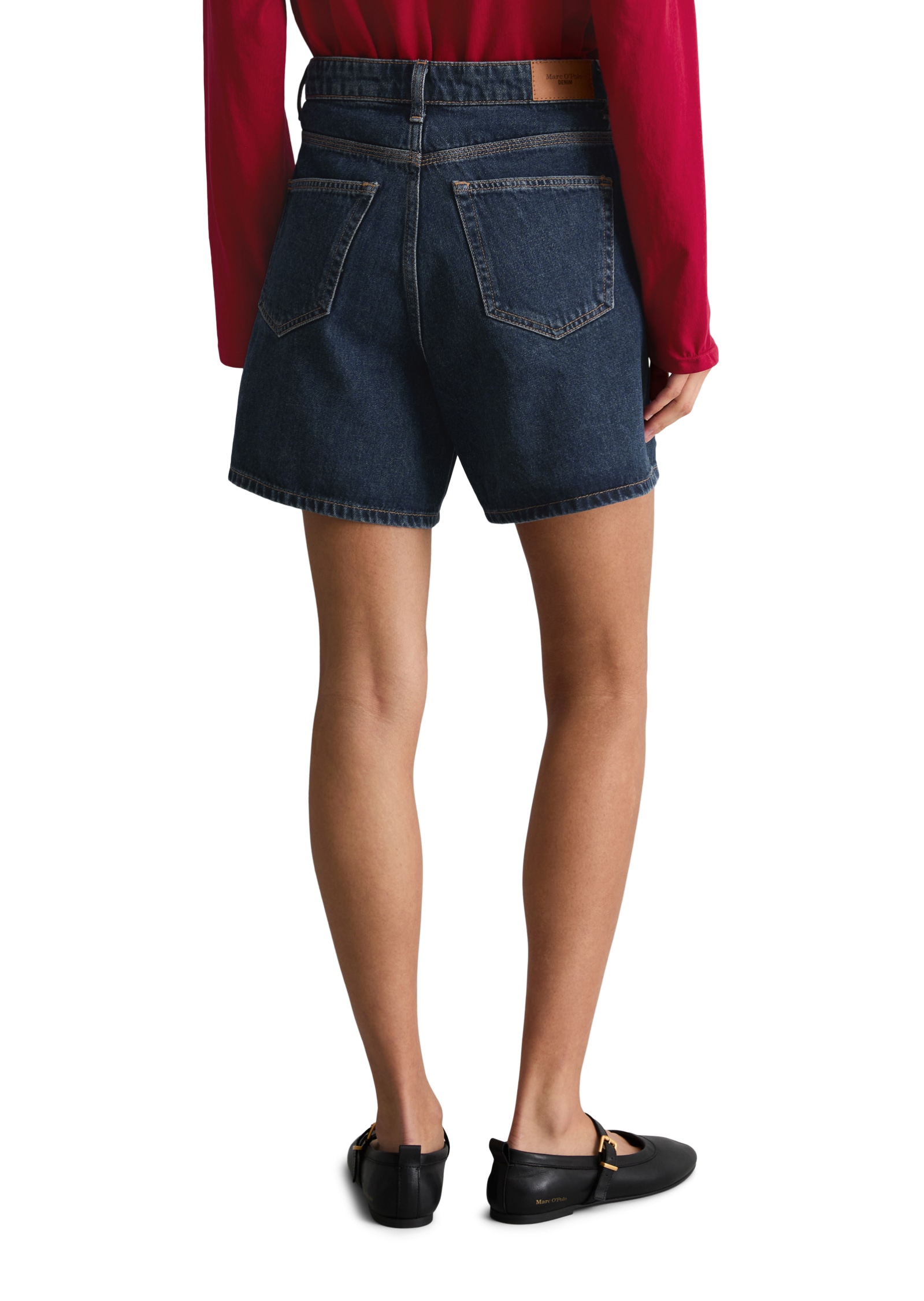 Marc O'Polo DENIM Jeansshorts »Model Filda relaxed aus Rigid Denim« hohe Leibhöhe