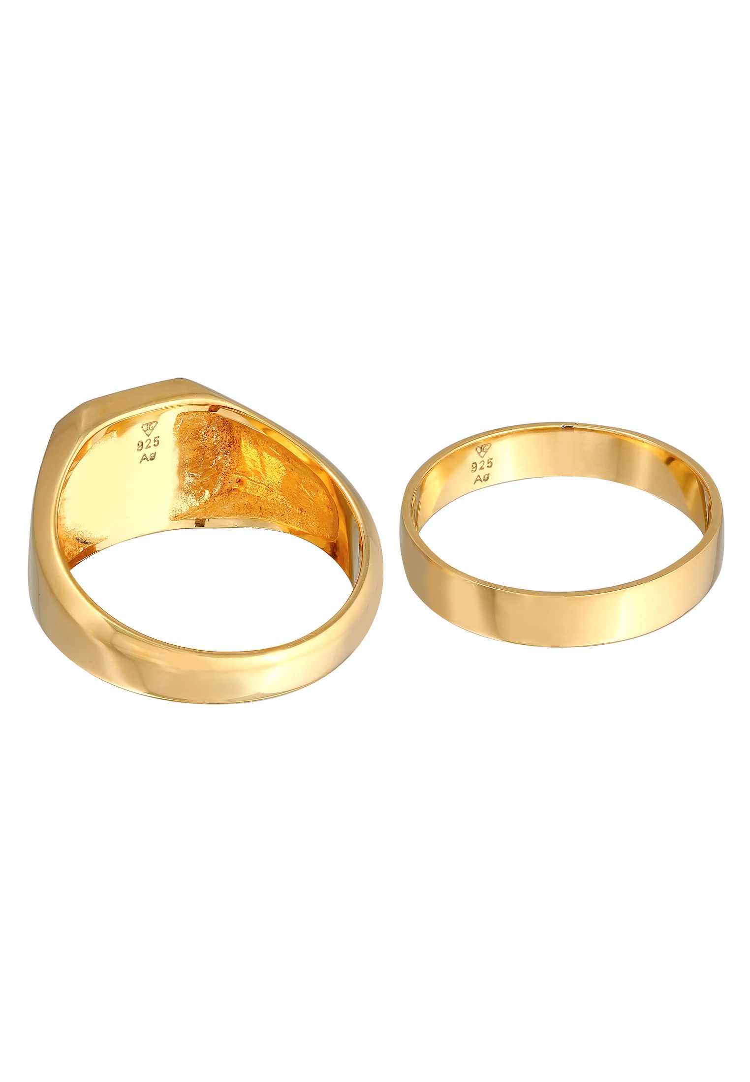 Kuzzoi Ring-Set »Kuzzoi Siegelring Bandring Set 925 Silber«