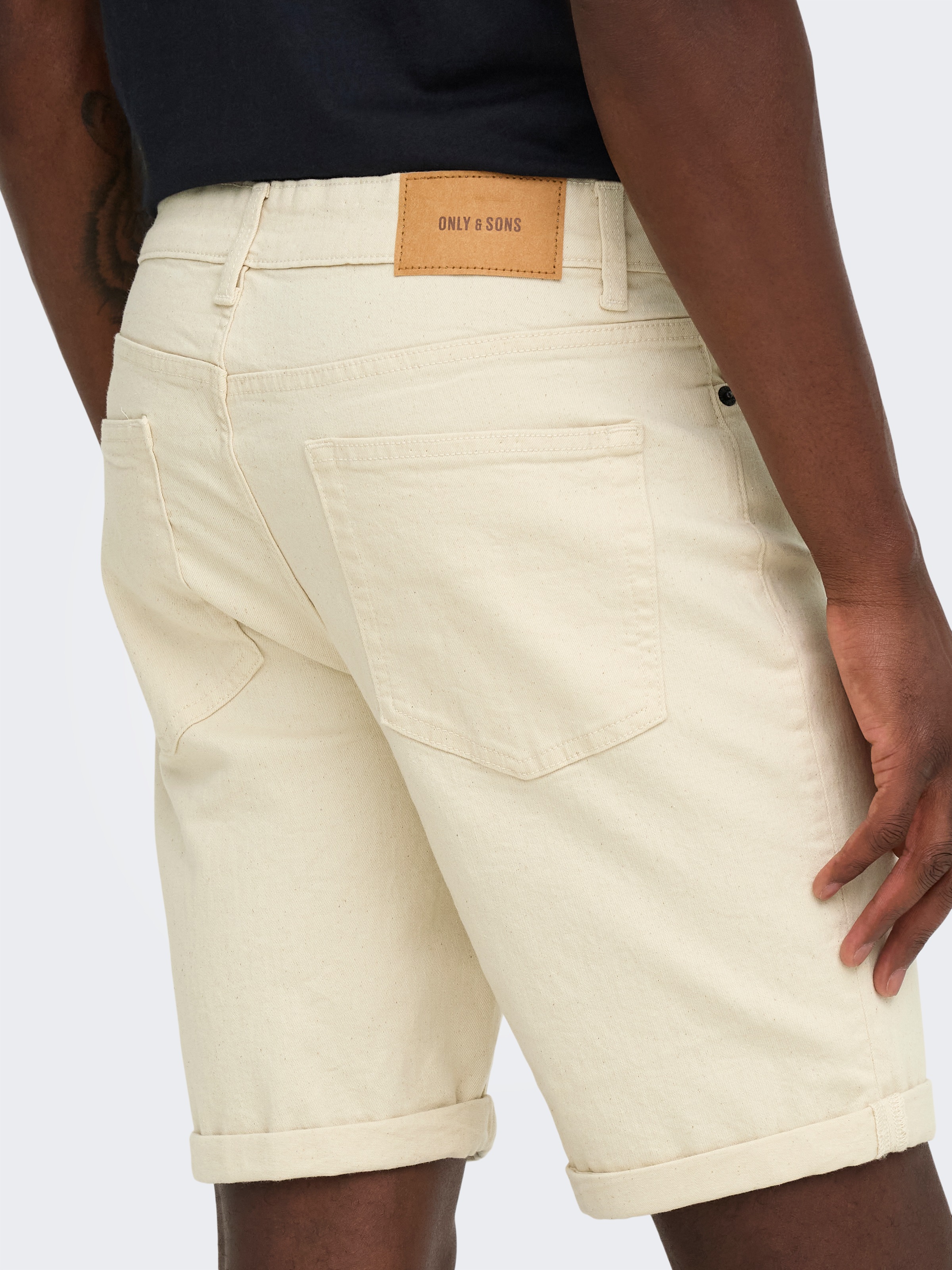 ONLY & SONS Jeansshorts »ONSPLY ECRU 9470 PIM DNM SHORTS NOOS« Baumwollmischung, regular fit
