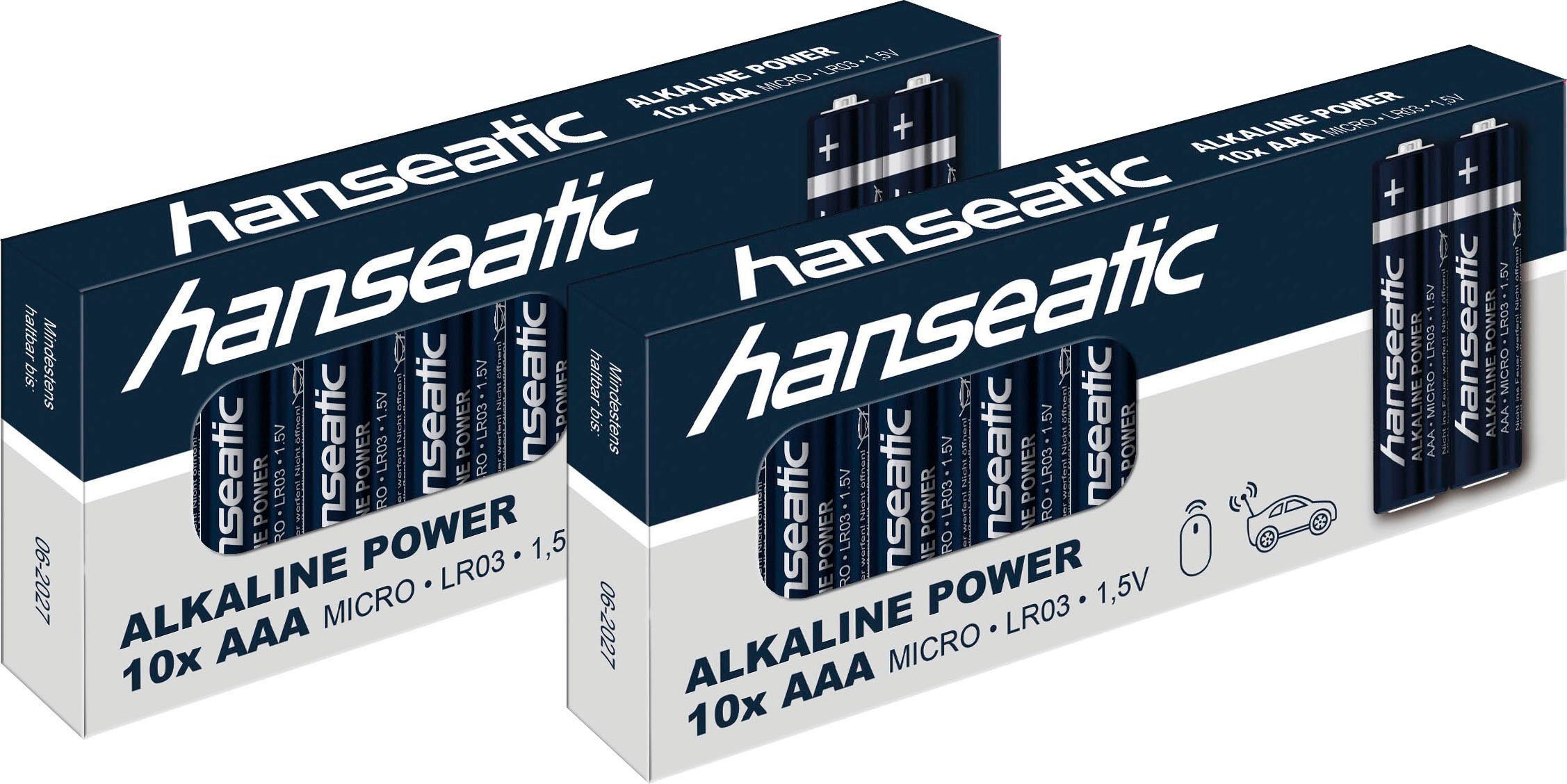 Hanseatic Batterie »48 Stück Batterie Mix Set«, (48 St.), 20x AA + 20x AAA + 4x 9V + 4x C Batterien