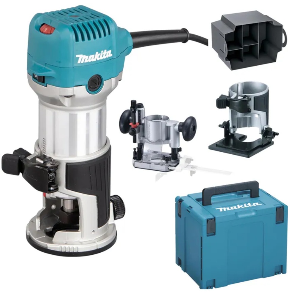 MAKITA Fräse »Multifunktionsfräse »RT0702CX2J« im Makpac Koffer Gr.4« vielseitig einsetzbare Multifunktionsfräse, 710 W, 6/8 mm, Leerlaufdrehzahl;...