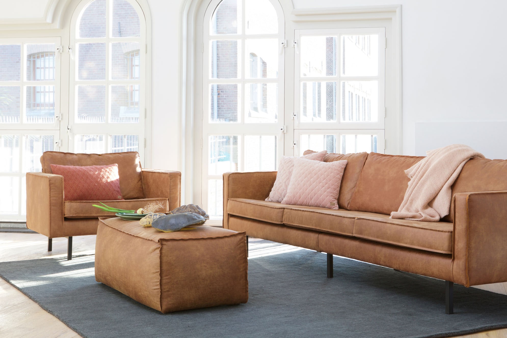 WOOOD 3-Sitzer »Rodeo Sofa«, in Lederoptik, Breite 277 ccm