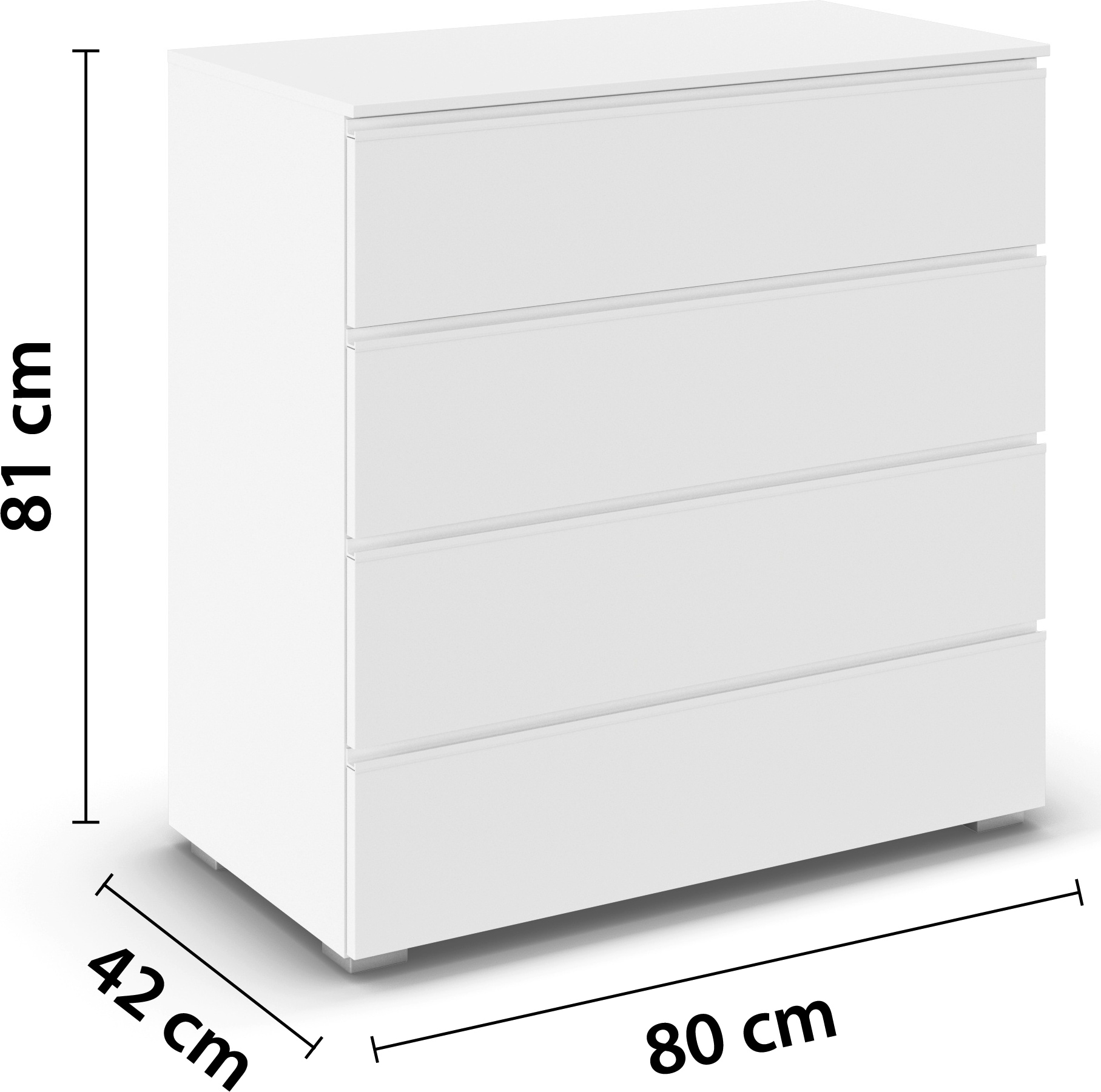 rauch Schubkastenkommode »Sideboard Kommode Schubladenkommode Wäscheschrank MAINZ« Breite 80 cm,  vier praktische und geräumige Schubladen MADE IN GERMANY