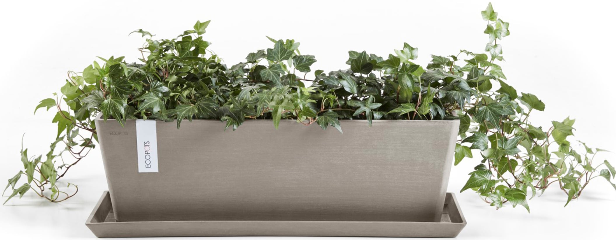 ECOPOTS Balkonkasten »Bruges 55 + Wassersystem Taupe«, für den Außenbereich: frostsicher, bruchsicher und lichtbeständig