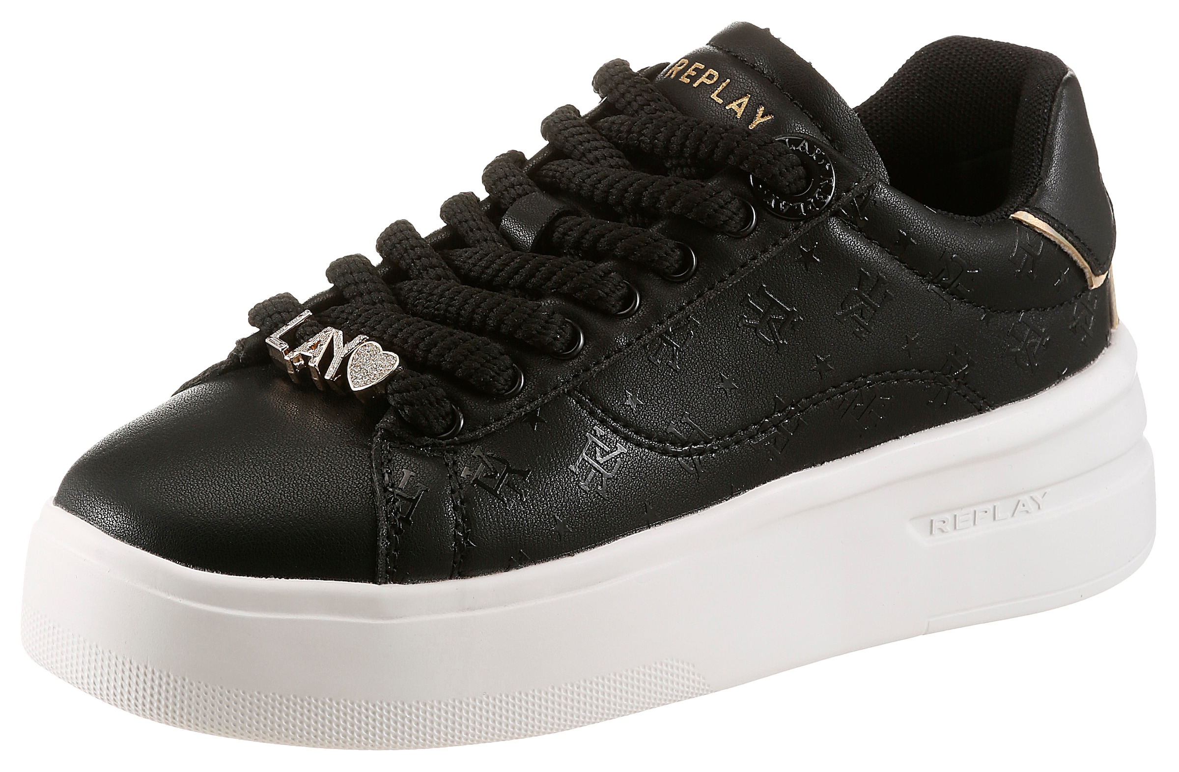 Replay Plateausneaker  Halbschuh, Freizeitsneaker, Schnürschuh mit Monogramm-Prägungen