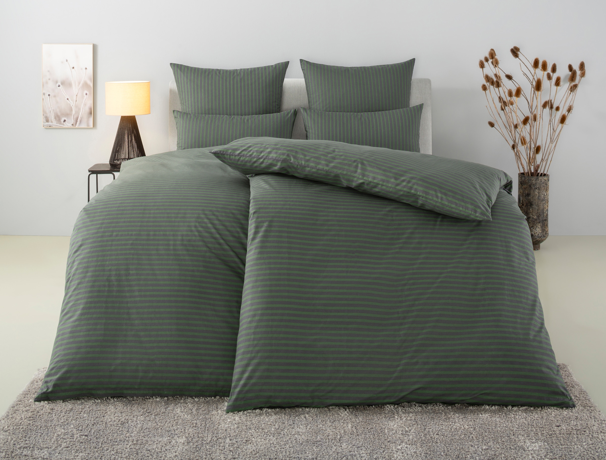 Bruno Banani (2 bequem tlg.), oder Bettwäsche Streifen-Design mit Bettwäsche moderne bestellen aus schnell »Jassen und cm«, in Bettwäsche 155x220 Baumwolle, 135x200 Gr