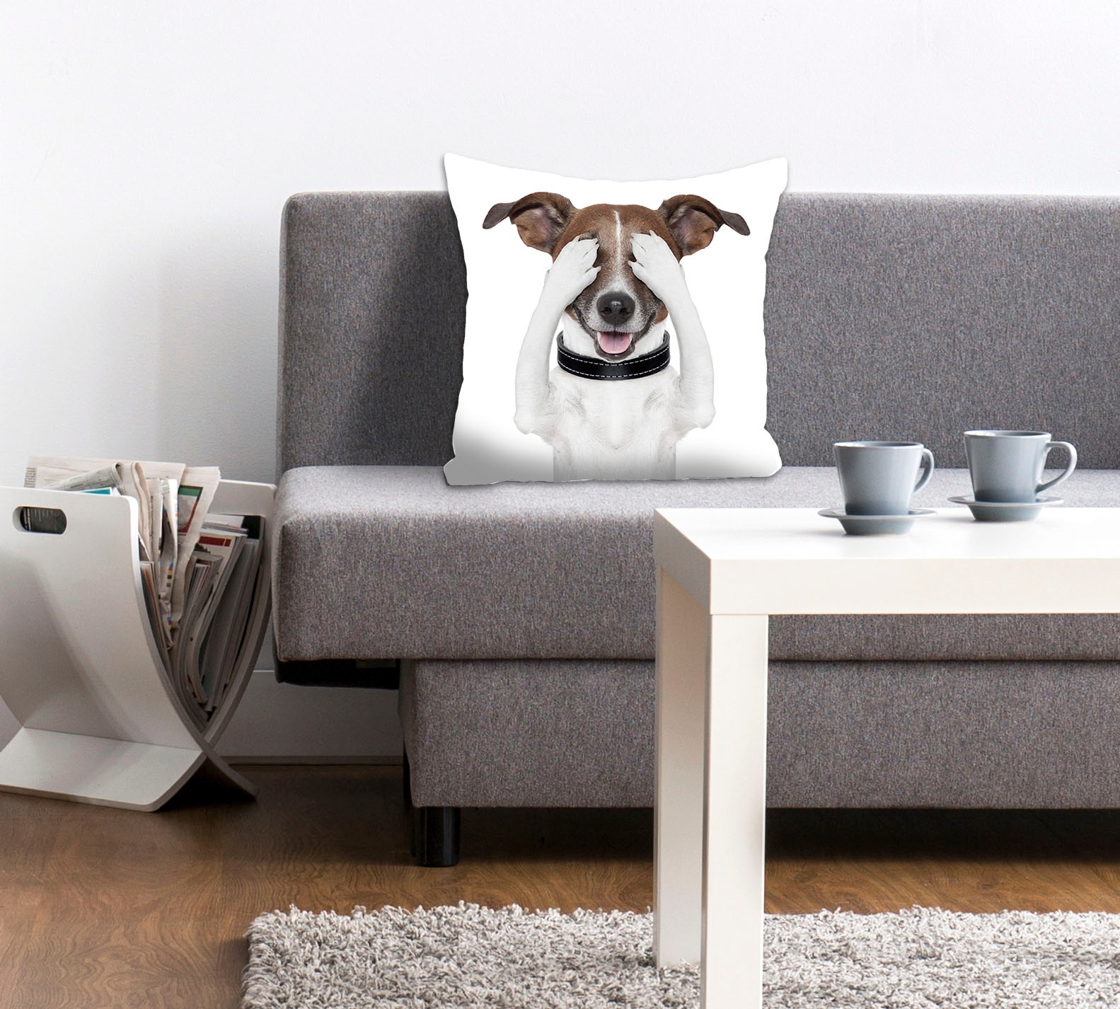 queence Dekokissen »Paul«, Kissenhülle,Hund,Augen zu,Weiß,Süß,Witzig,Lustig günstig online kaufen