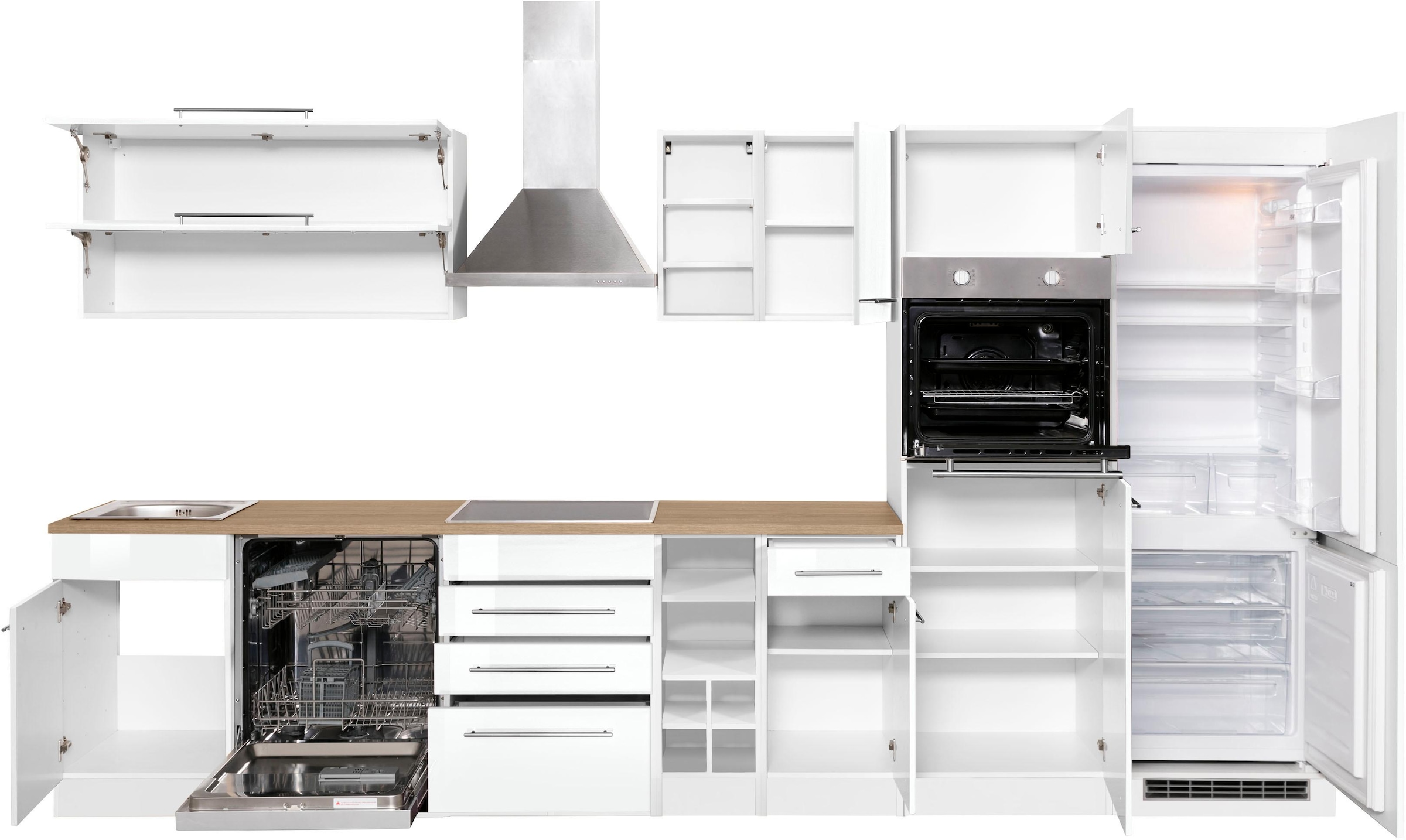 KOCHSTATION Küchenzeile »KS-Eton«, ohne E-Geräte, Breite 360 cm