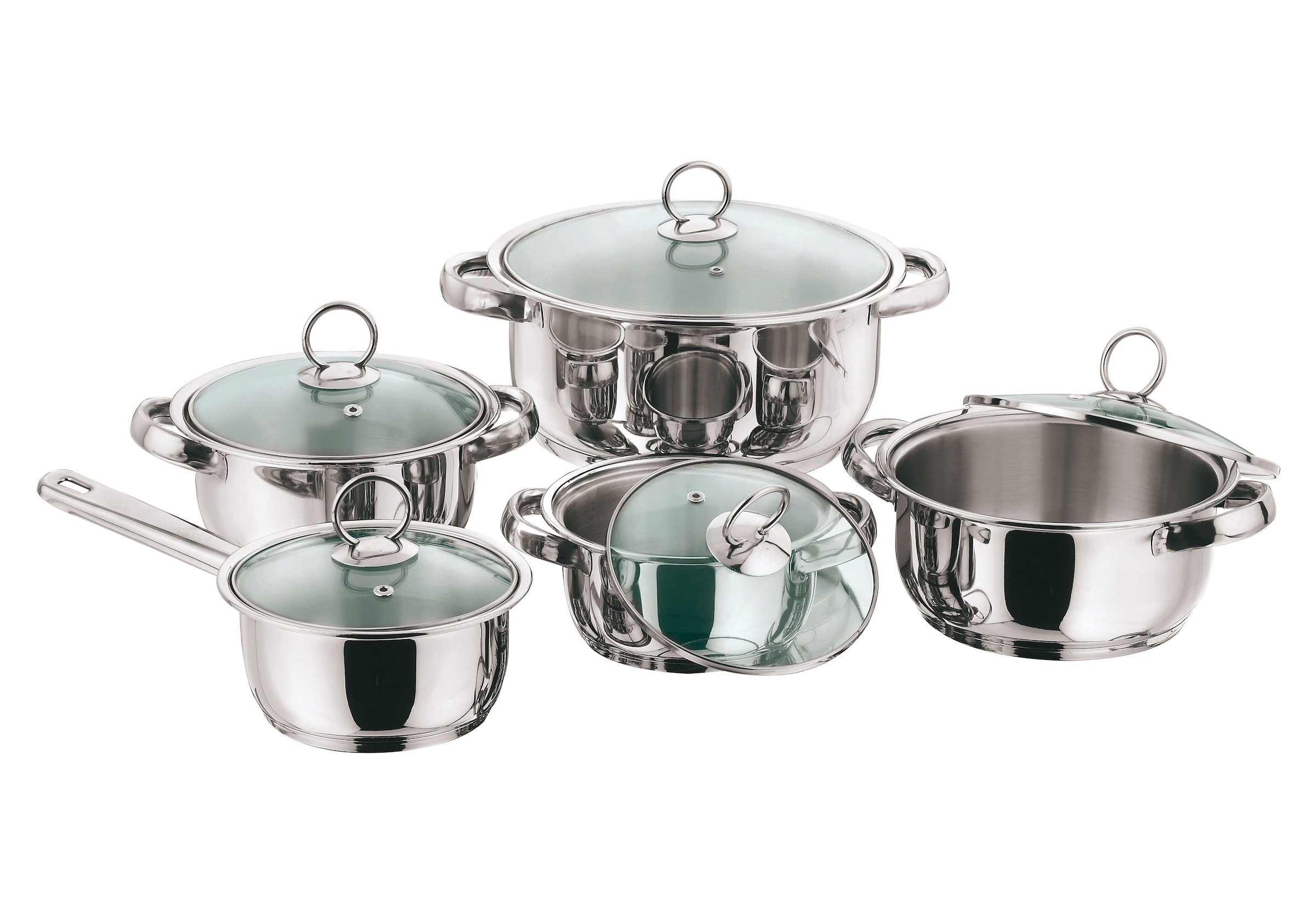 auf Line«, tlg.), Raten »New Edelstahl, bestellen KING Silver Induktion 10 (Set, Topf-Set