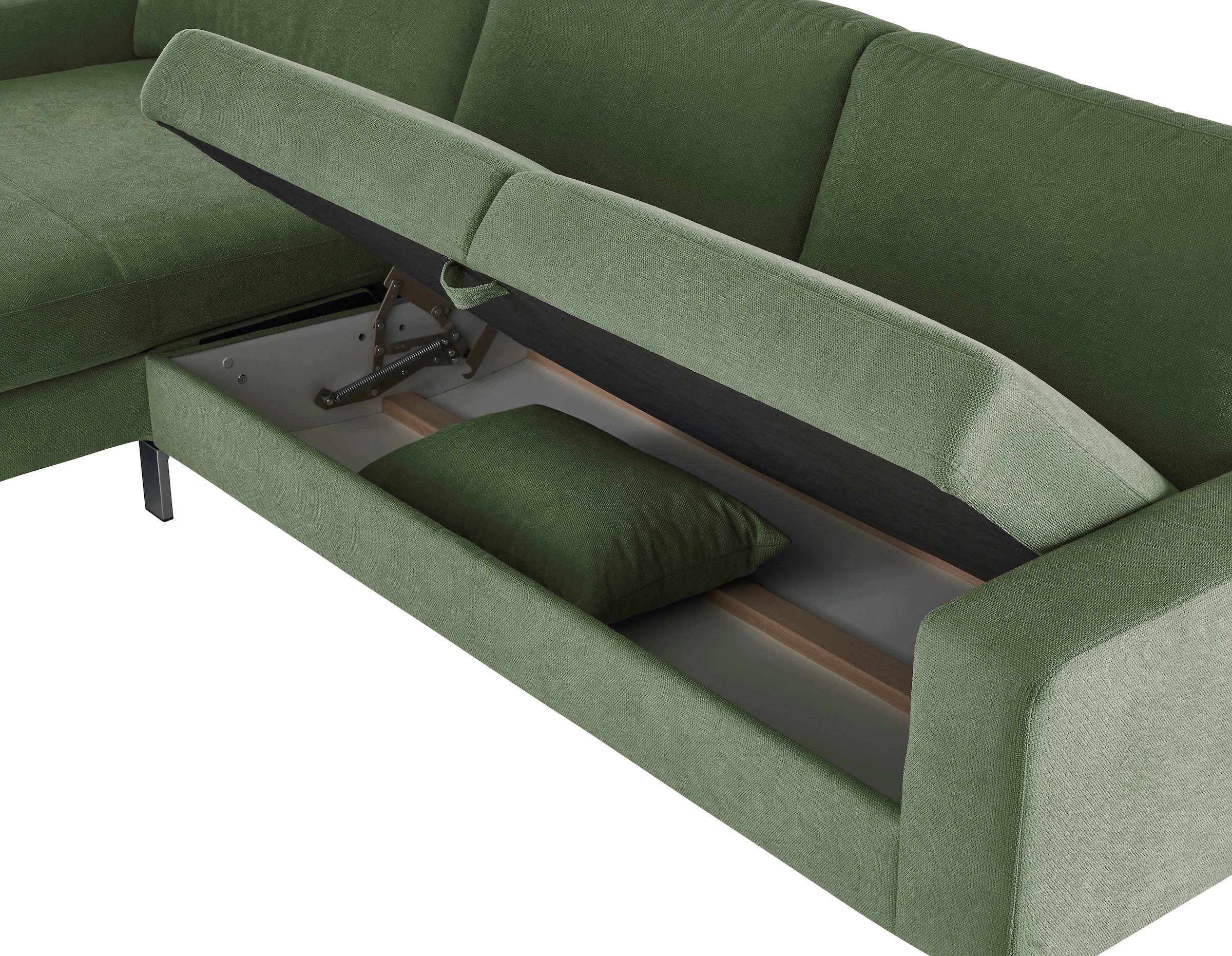 3C Candy Ecksofa »Lecce, wahlweise PUR-Schaumstoff oder Tonnentaschenfederkern«, Bett im 2,5-Sitzer, teilmotorische Schlaffunktion im Longchair, L-Form