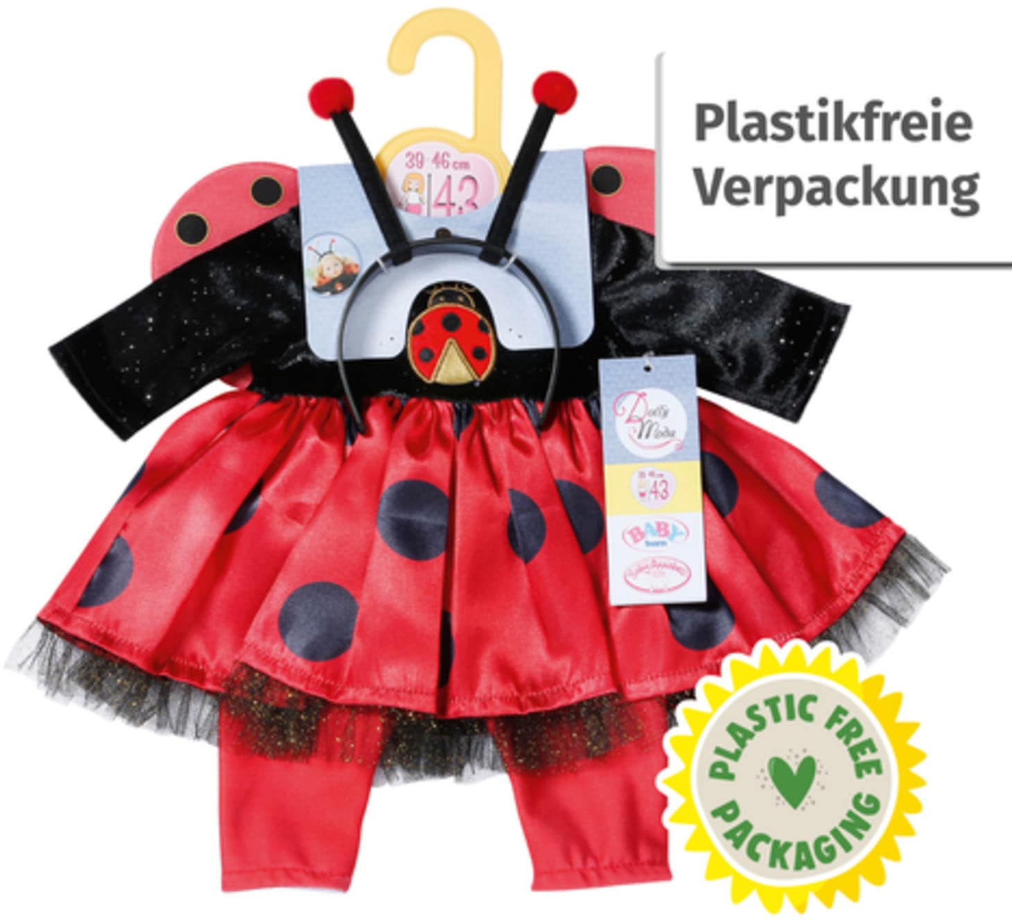 Zapf Creation® Puppenkleidung »Dolly Moda, Marienkäfer Outfit, 43 cm«