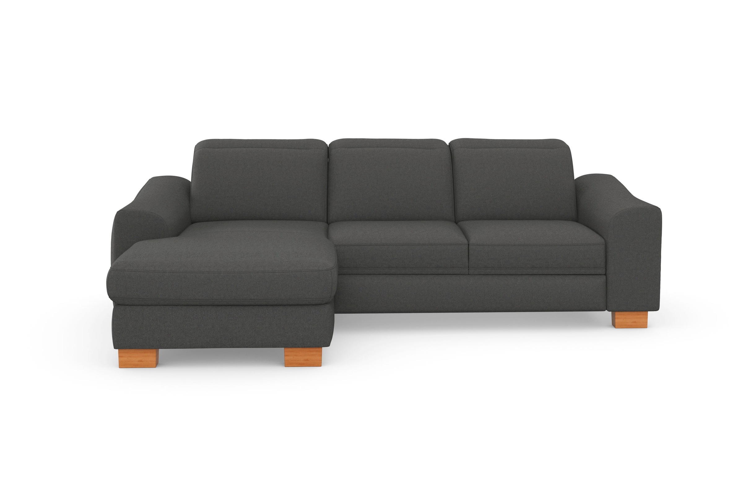 sit&more Ecksofa »Dundee L-Form«, mit Federkern und Massivholzfüßen, wahlweise mit Kopfteilverstellung