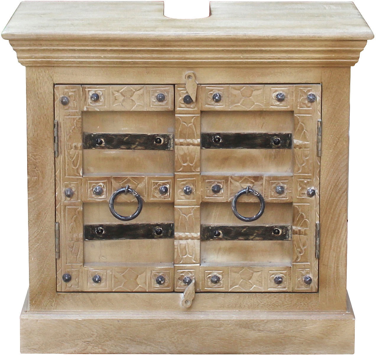 SIT Waschbeckenunterschrank »Daipur« geschnitzte Verzierungen und Siphonausschnitt