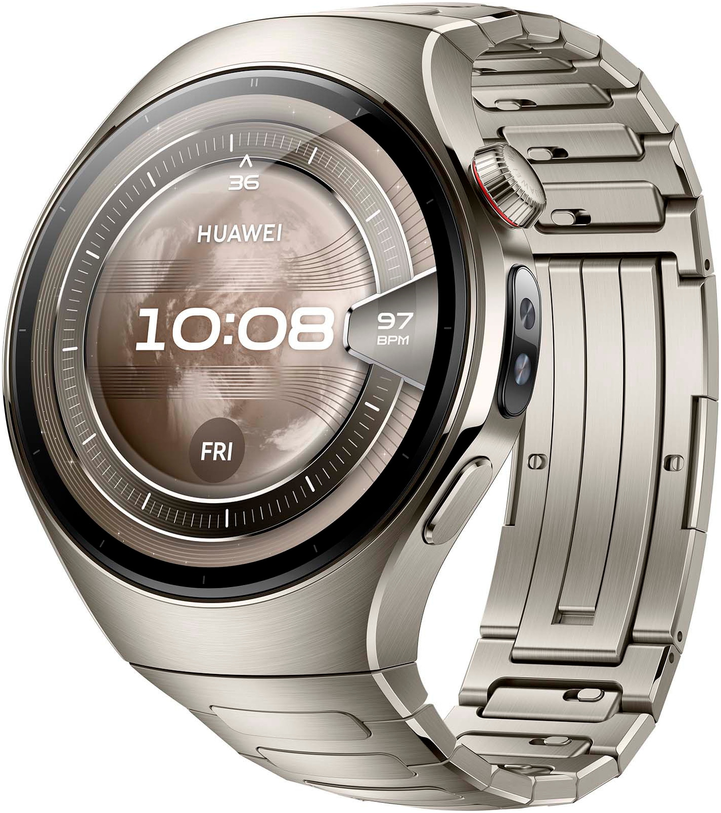 Huawei Smartwatch »WATCH 5 46mm«, (3,8 cm / 1,5 Zoll), 32,00 GB, X-TAP, Health Glance, Titanium, Kompatibel mit iOS & Android)