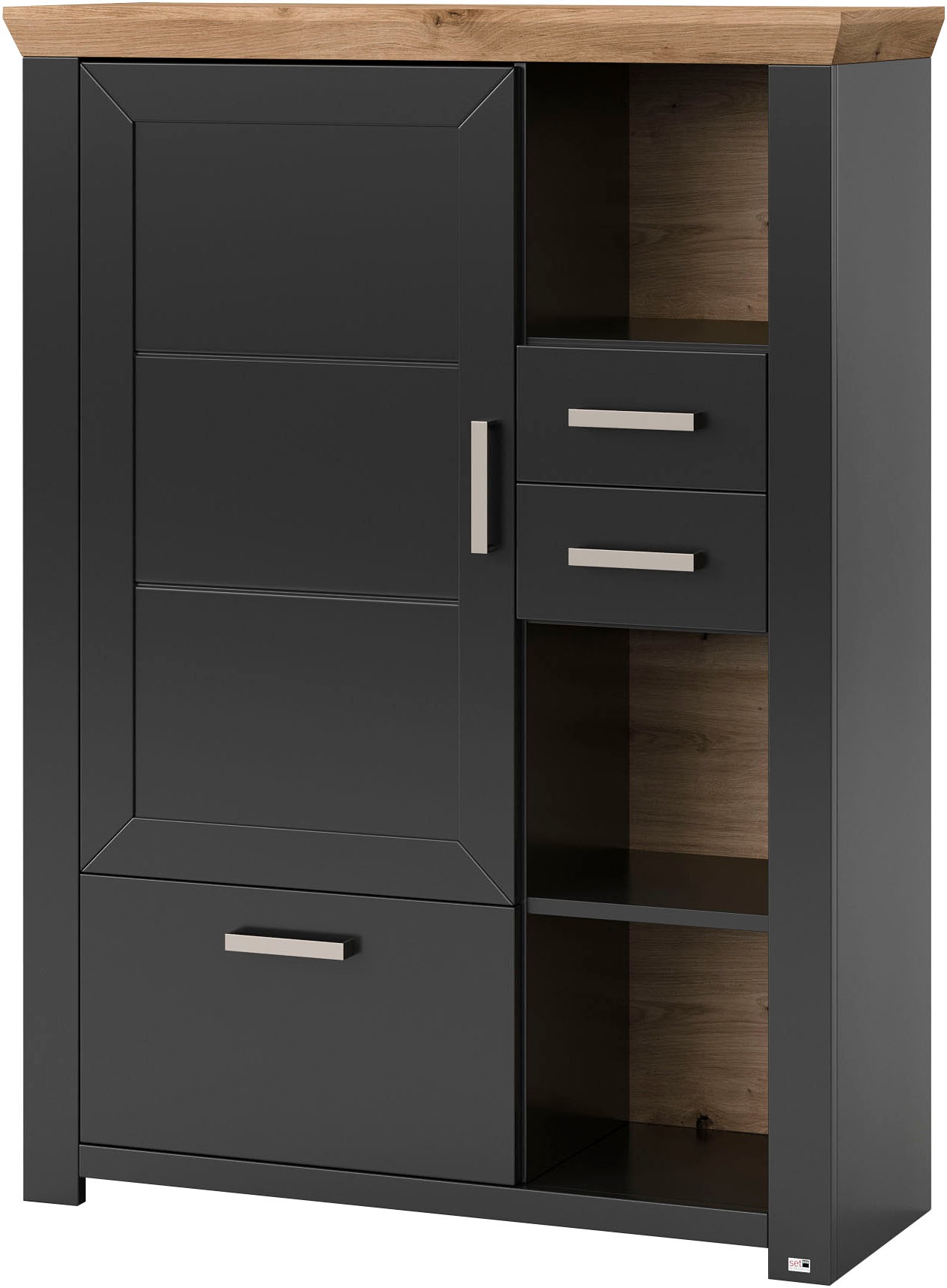 set one by Musterring Highboard »York«, Typ 25 und 26, in 3 Farbvarianten, Beleuchtung optional, Breite 105 cm