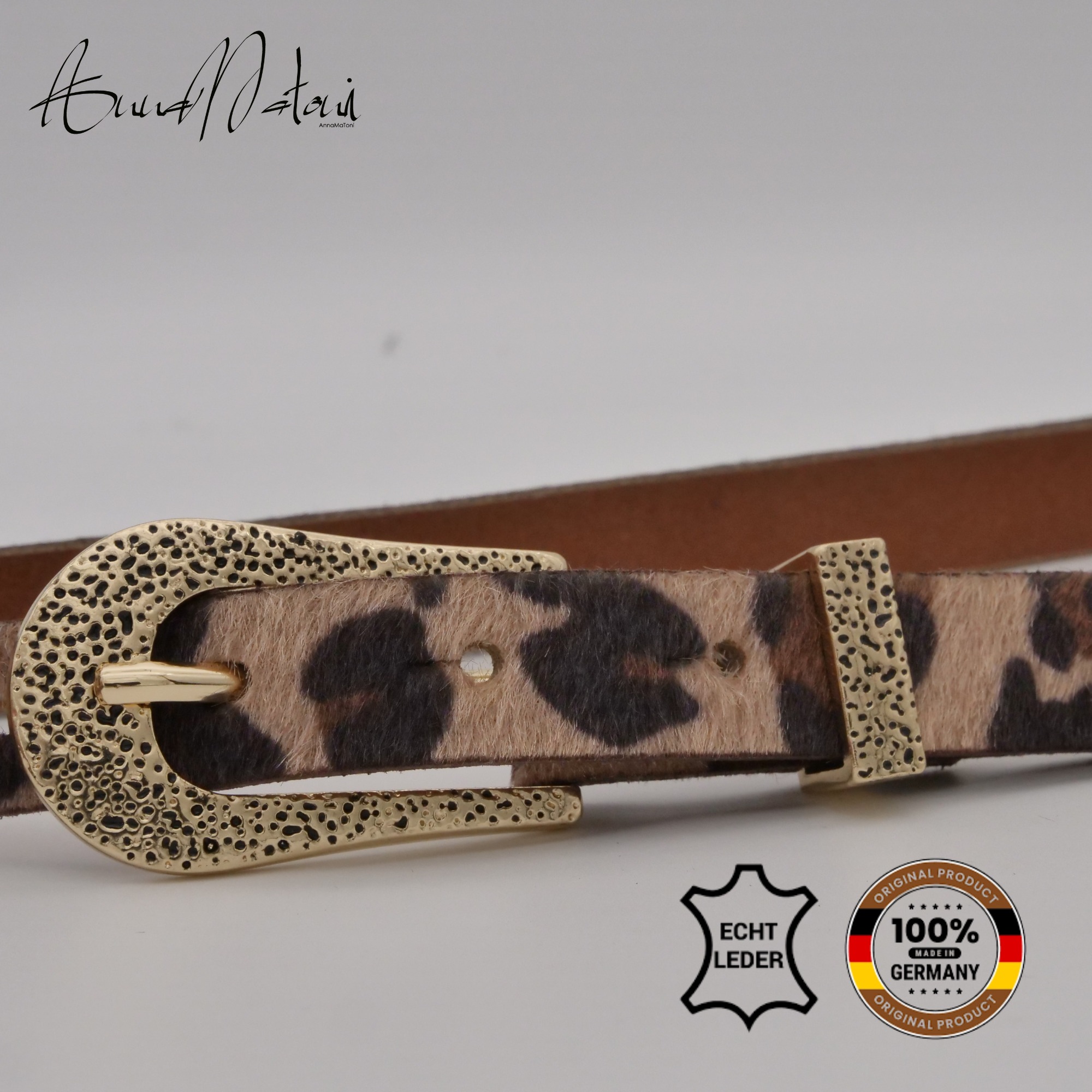 AnnaMatoni Ledergürtel »AnnaMatoni Damen Ledergürtel in hochwertigem Kunstfell in Leo«