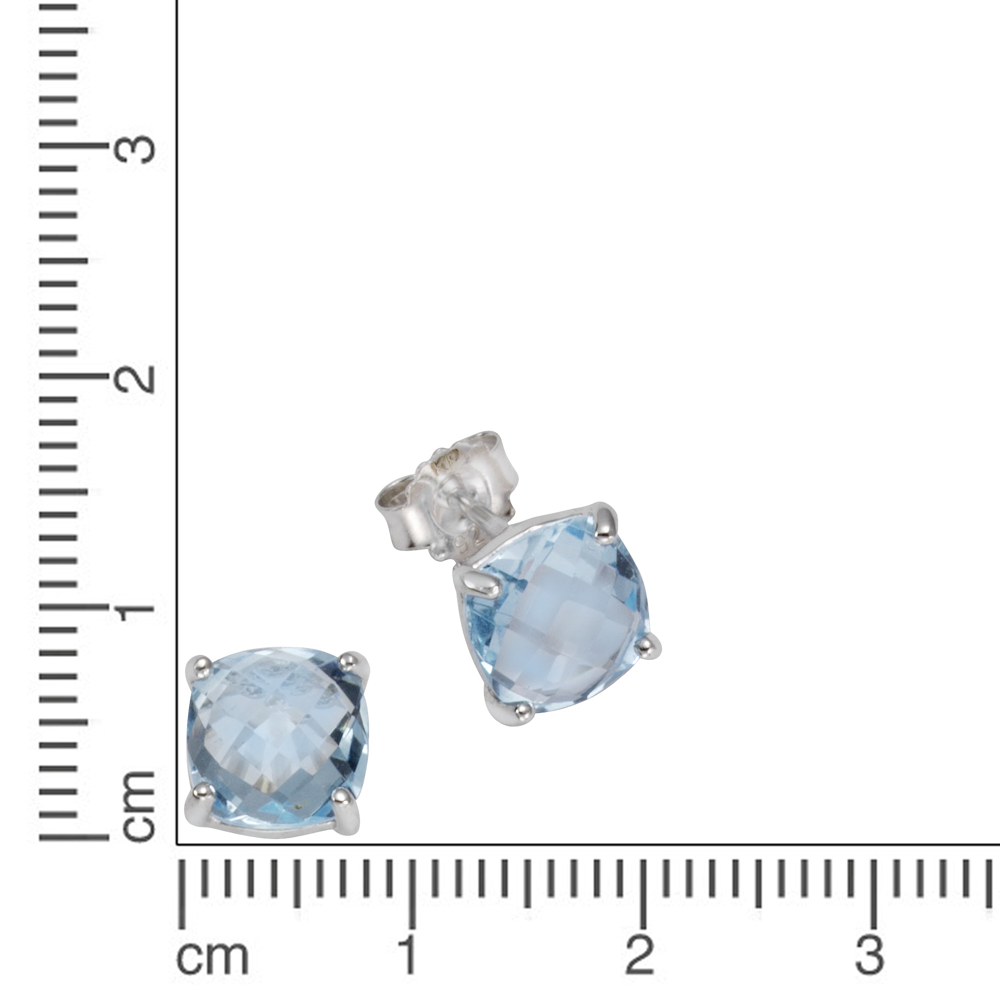 Vivance Paar Ohrstecker »925/- Sterling Silber Blautopas«