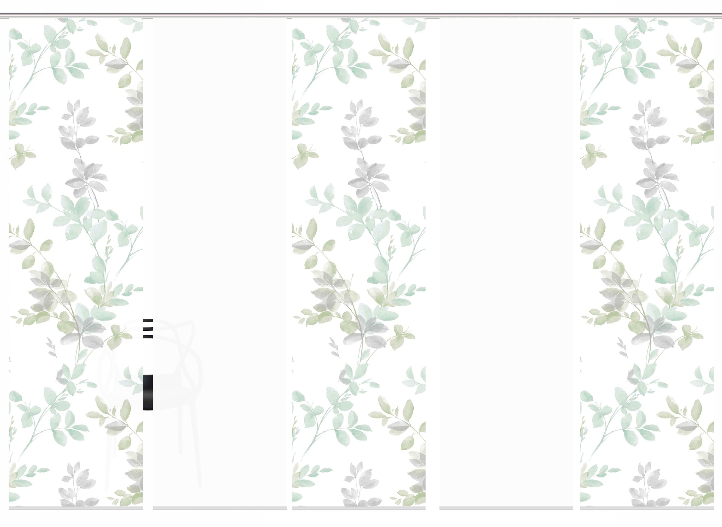 HOME WOHNIDEEN Schiebegardine »5er SET«, (5 St.), Schiebevorhang Digidruck 5er Set AYLA