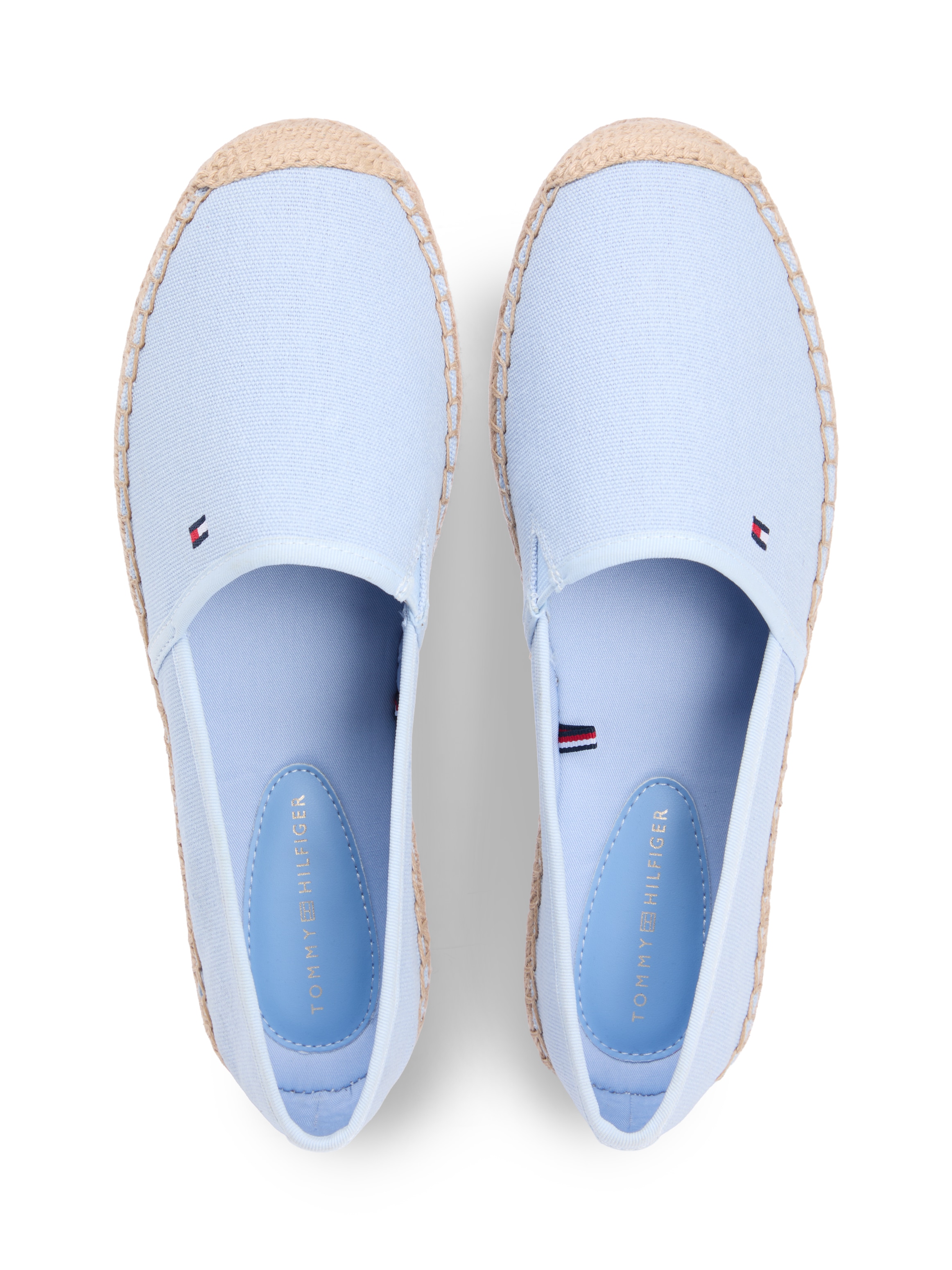 Tommy Hilfiger Espadrille »FLAG CANVAS ESPADRILLE«  ,Slipper,Flats,Bequemschuh mit Jutebezug und Ziernähten, schmale Form