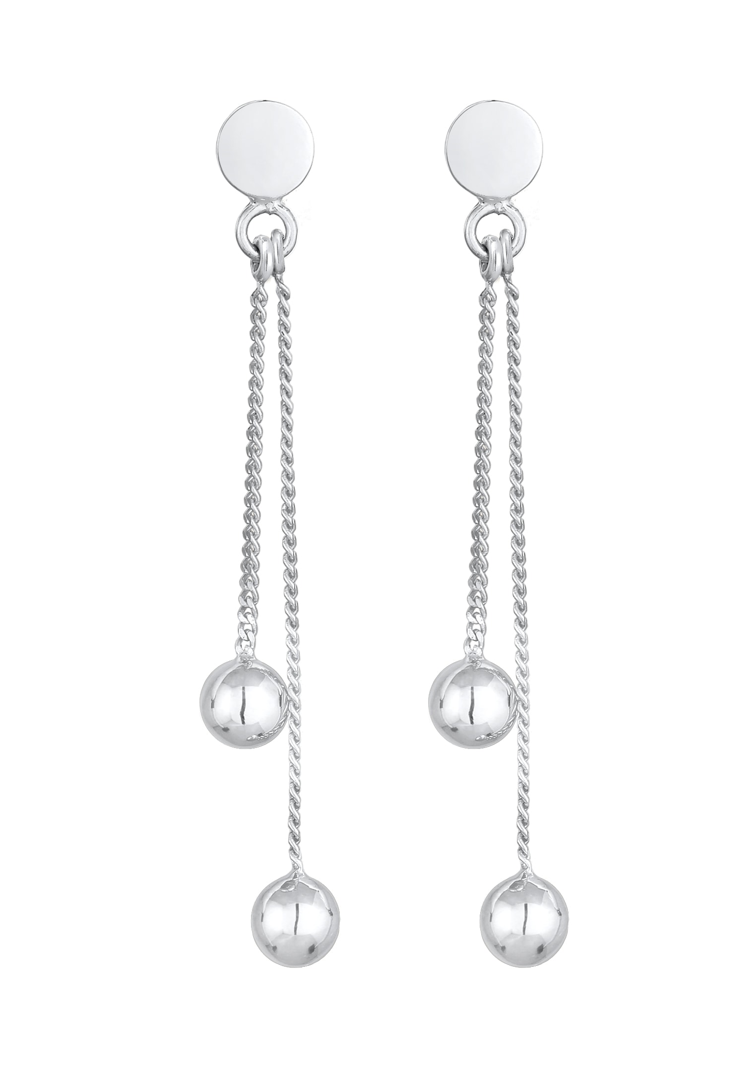 Elli Paar Ohrhänger »Stecker Plättchen Kugel Kette Geo Style 925 Silber«