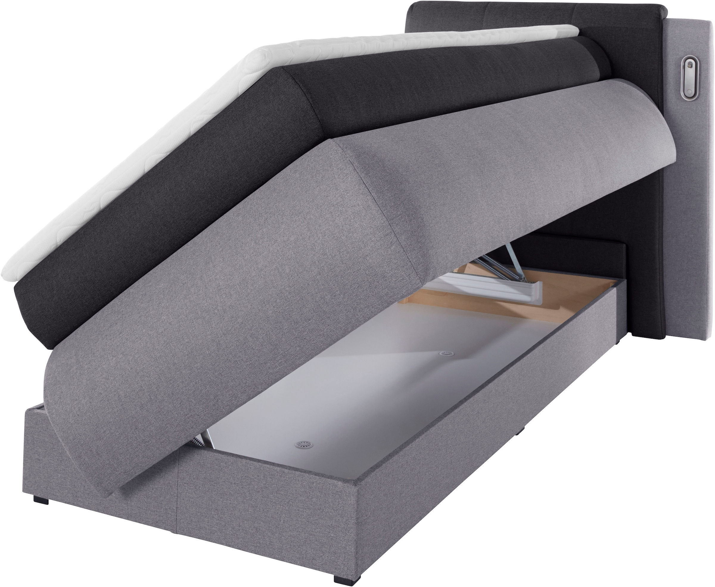 5. Bild von COLLECTION AB Boxspringbett »Borna«, inklusive Bettkasten, LED-Beleuchtung und Topper