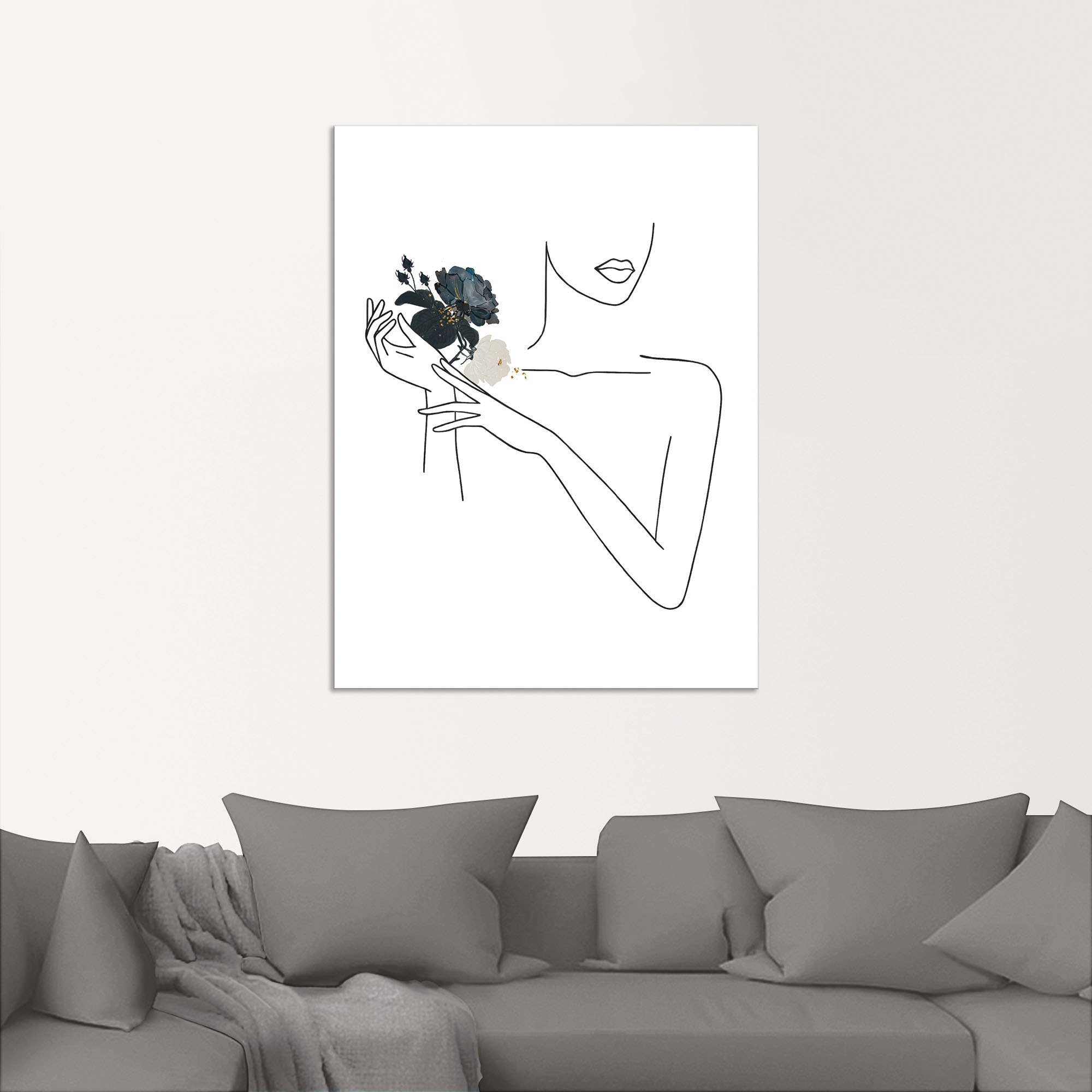 Artland Wandbild »Moderne LineArt Mädchen II«, Modebilder, (1 St.), als Alu günstig online kaufen