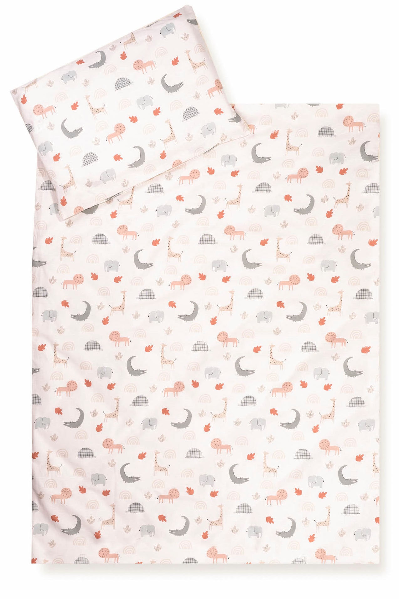 Kinderbettwäsche JULIUS ZÖLLNER Baby- und Kinderbettwäsche aus 100% Bio-Baumwolle, bunt (wild friends), B/L: 100cm x 135cm, 1 Stk., 1 Stk., Linon, B/L: 40cm x 60cm, 2 Stk.