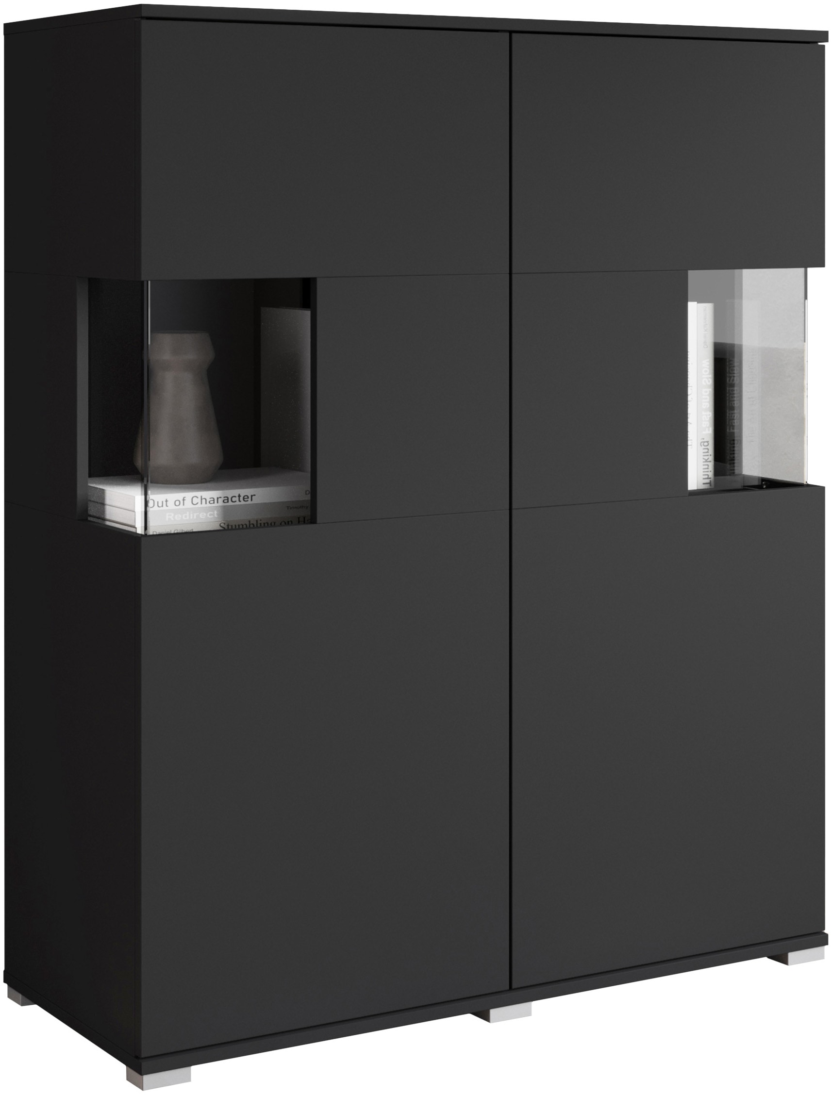 INOSIGN Highboard »Kenia«, (1 St.), Modernes Highboard mit Glastüren, Breite 100 cm