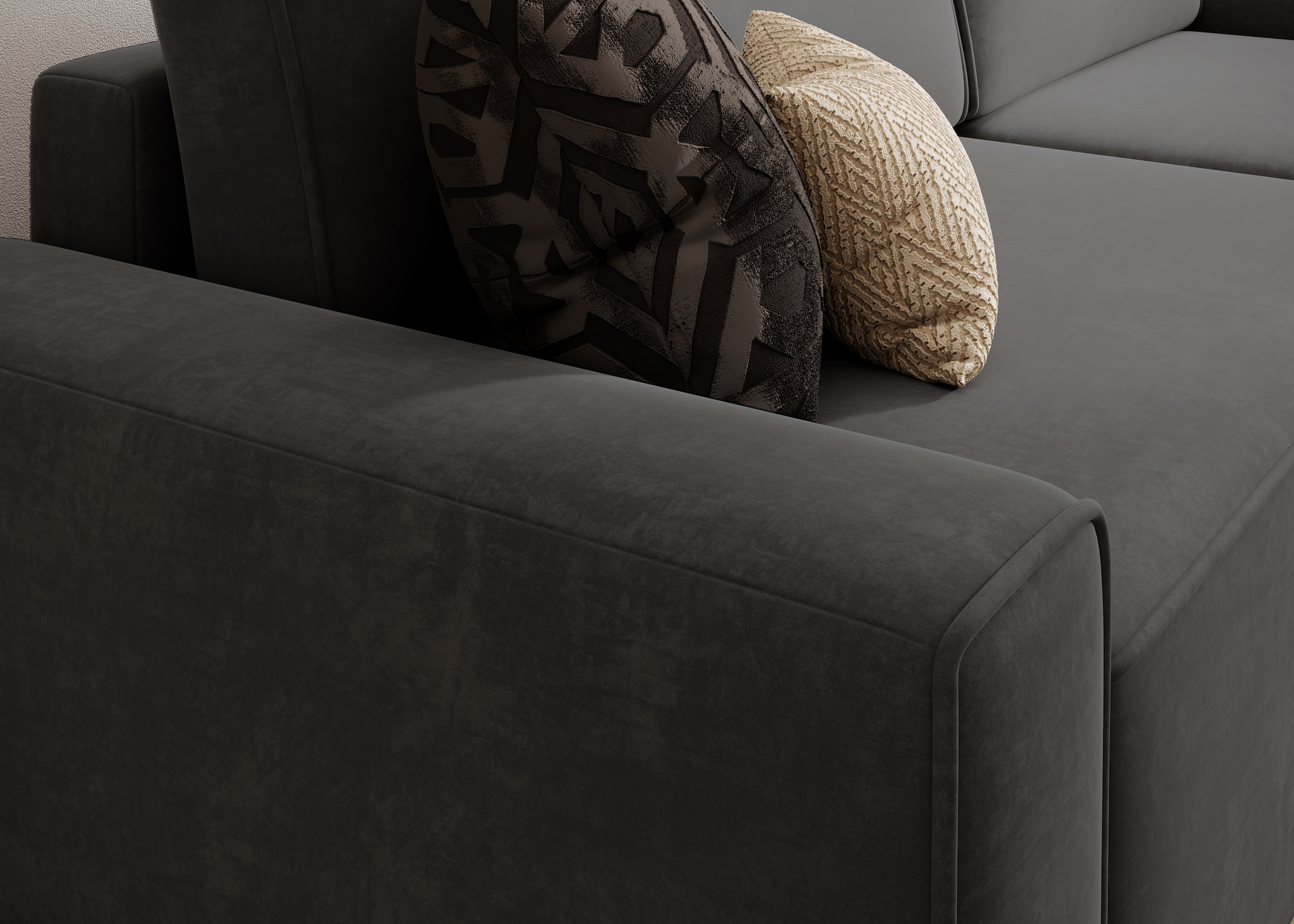 TRENDMANUFAKTUR Ecksofa »Challenge, Schlafsofa mit Bettkasten, Couch in L-Form, Breite 245 cm«, Recamiere beidseitig montierbar, auch in trendigem Cordstoff