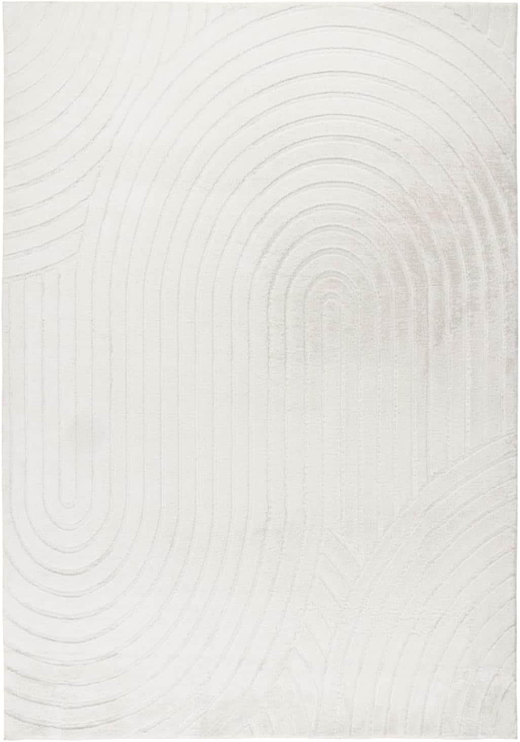 Carpet City Teppich »WAVES 501« rechteckig 12 mm Höhe Kurzflor, Hochtief-Muster/ 3D-Effekt, Uni, Wohnzimmer, Schlafzimmer