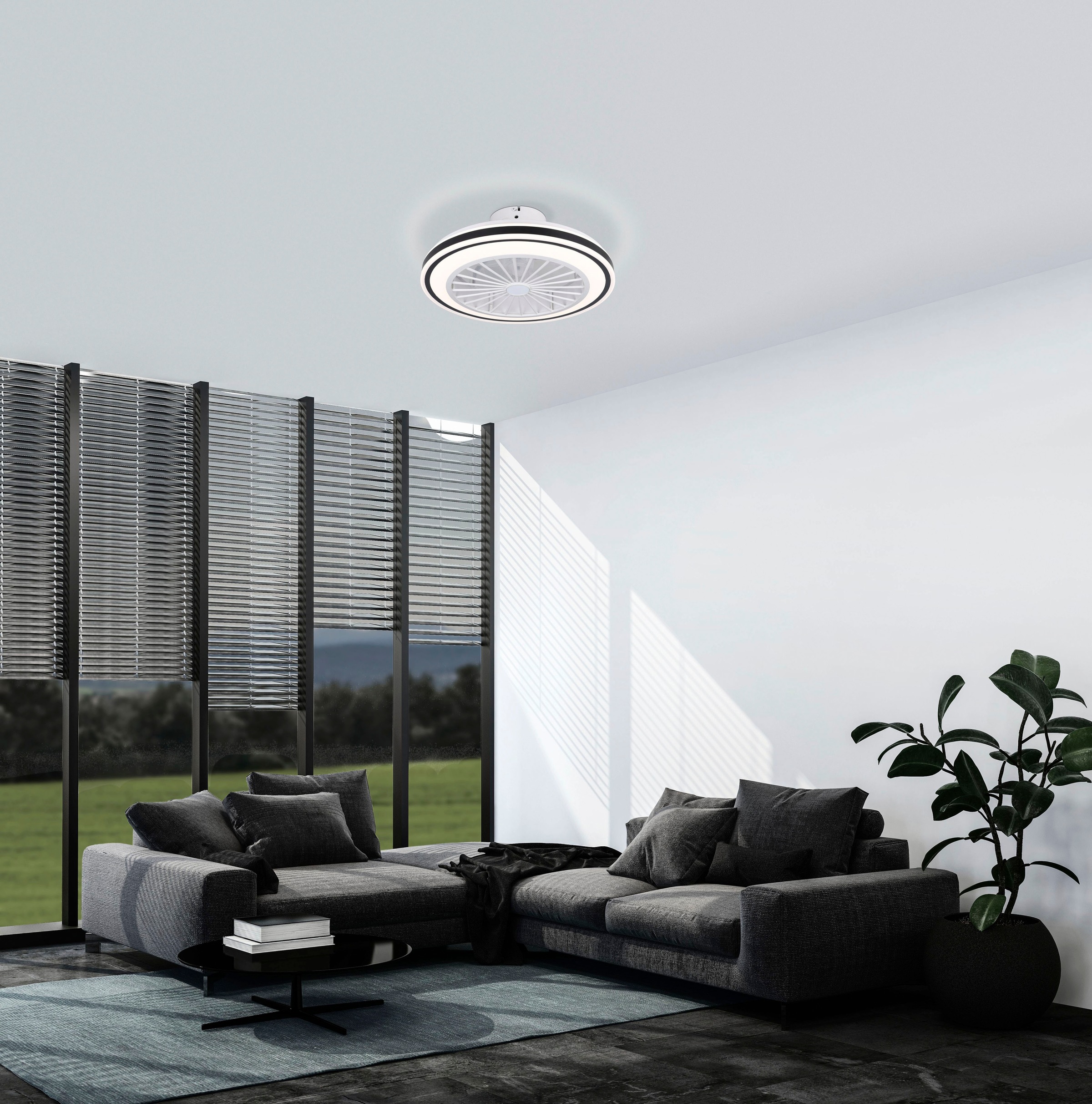EGLO LED Deckenleuchte »ALMERIA Deckenventilator«, 3 flammig, Leuchtmittel LED-Modul | LED wechselbar, Deckenlampe, Ventilator