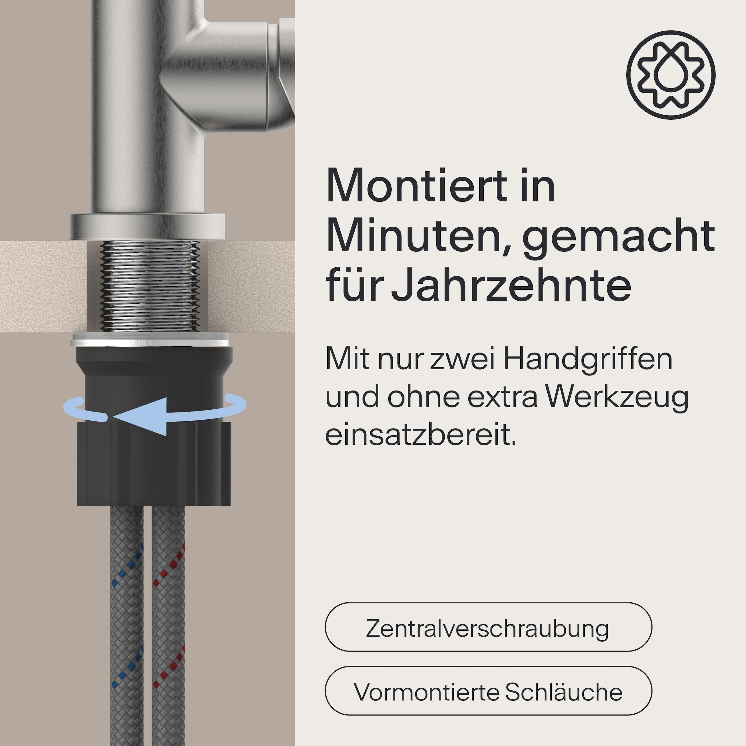 WASSERWERK Spültischarmatur »WK 5, Wasserhahn, Küche, Einhebelmischer«