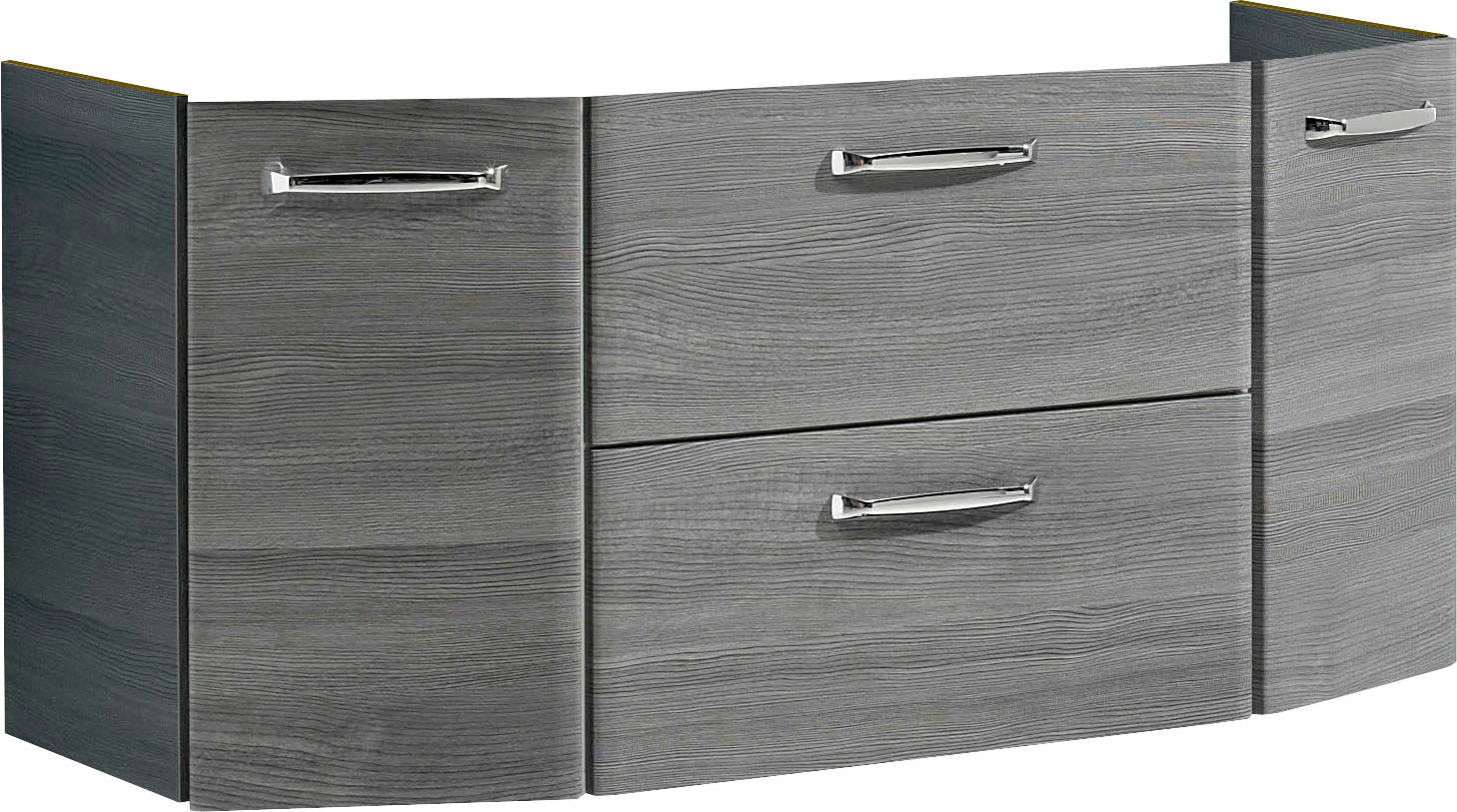 Saphir Badmöbel-Set »Quickset 4-teilig, Glaswaschtisch und LED-Spiegelschrank«, (5 St.), Unterschrank, Hängeschrank, inkl. Türdämpfer, 7 Türen, 1 Klappe