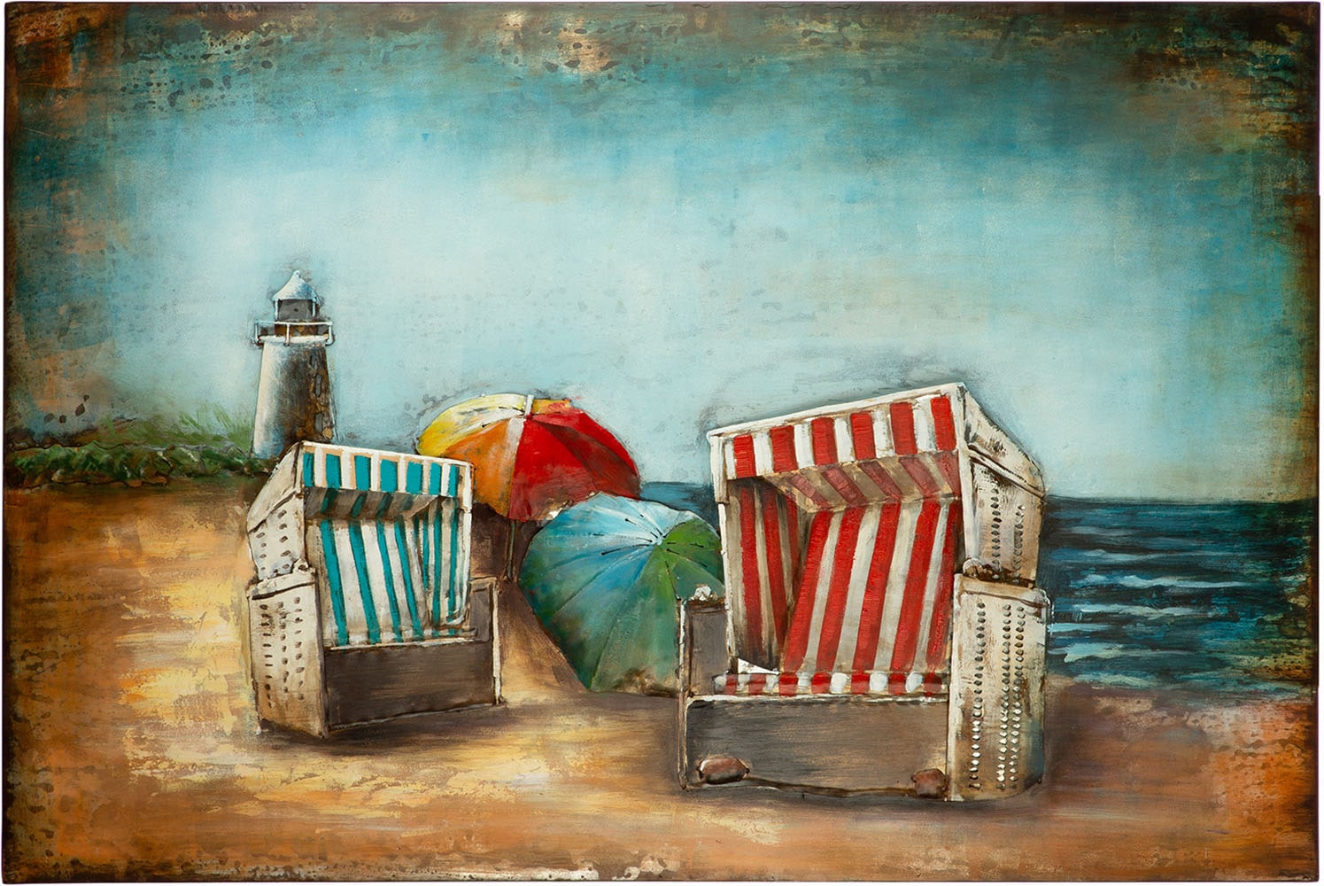 GILDE Leinwandbild »Bild Strandkorb« Strandbilder 1 Stk. tlg.