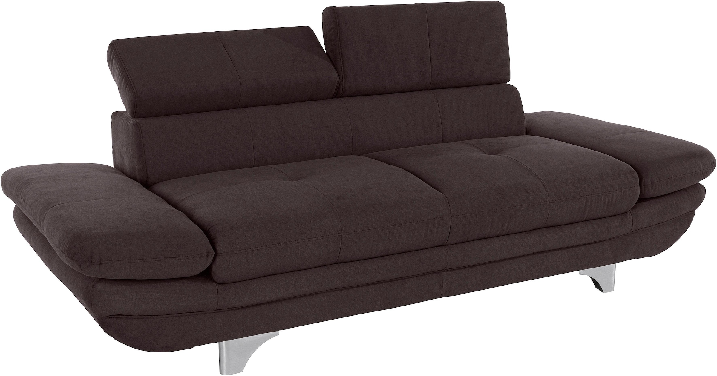 COTTA Polstergarnitur »Enterprise«, (Set), Set bestehend aus: 2-Sitzer mit Kopfteilverstellung & Hocker