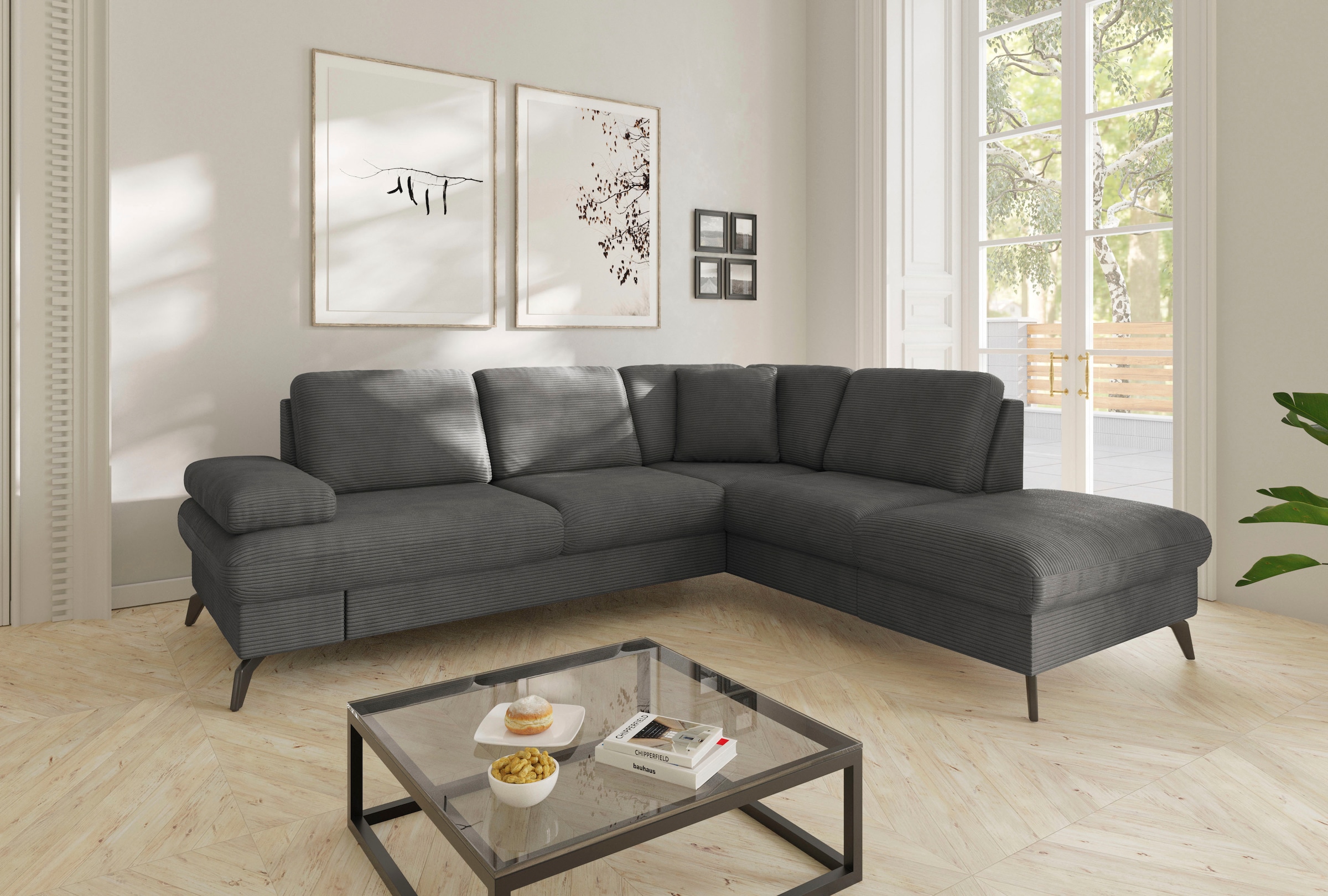 sit&more Ecksofa »Morris Jubi L-Form«, inkl. Armteilfunktion und 1 Zierkiss günstig online kaufen