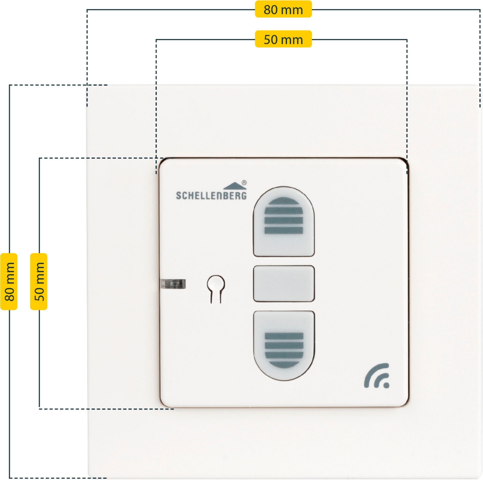 SCHELLENBERG Rollladen-Funksteuerung »Funk-Rollladenschalter Unterputz,«, Rollläden & Markisen, zur Funk-Nachrüstung für mechanische Antriebe, weiß