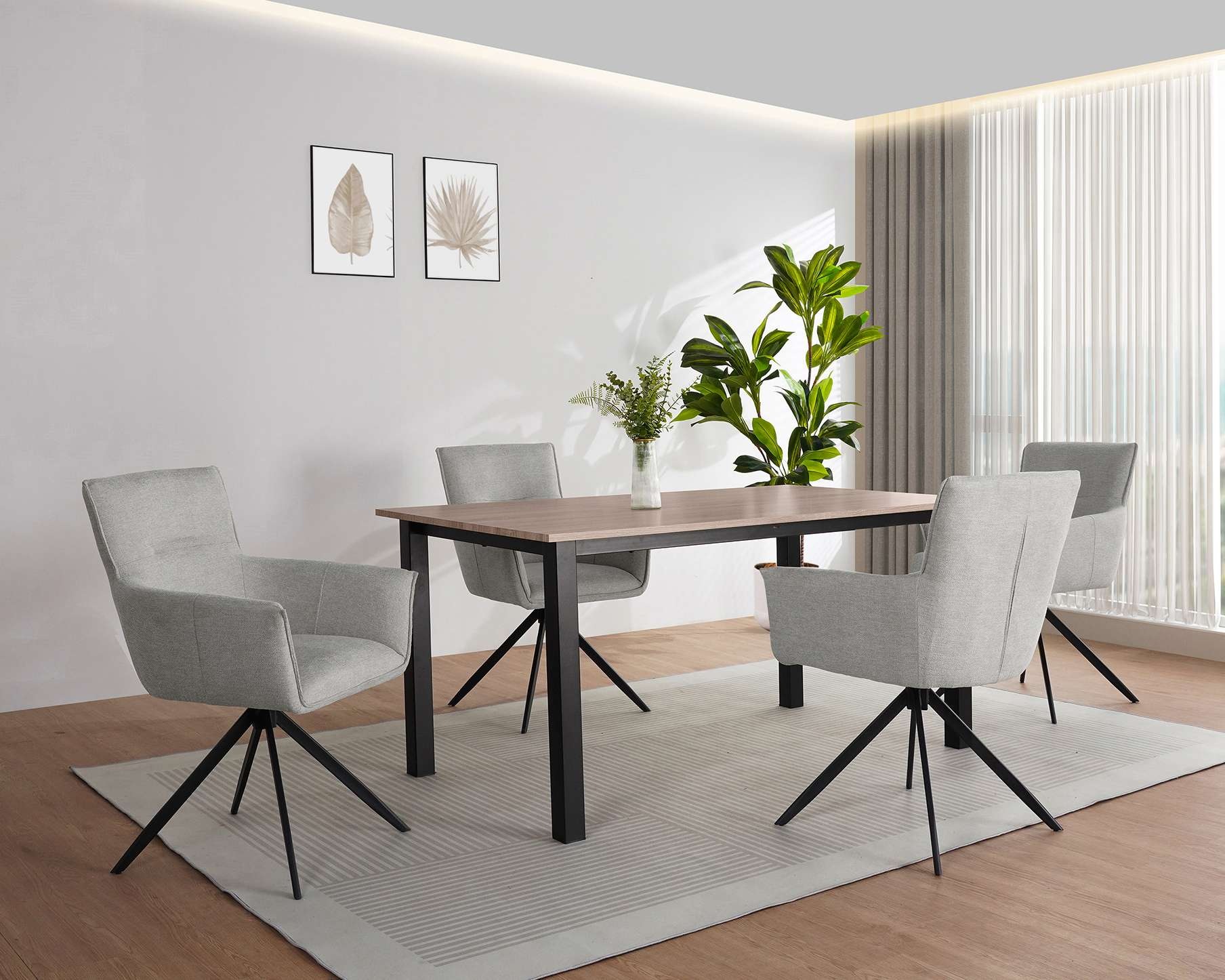 OTTO home Esstisch »Babetta« schwarzes pulverbeschichtetes Metallgestell, v günstig online kaufen