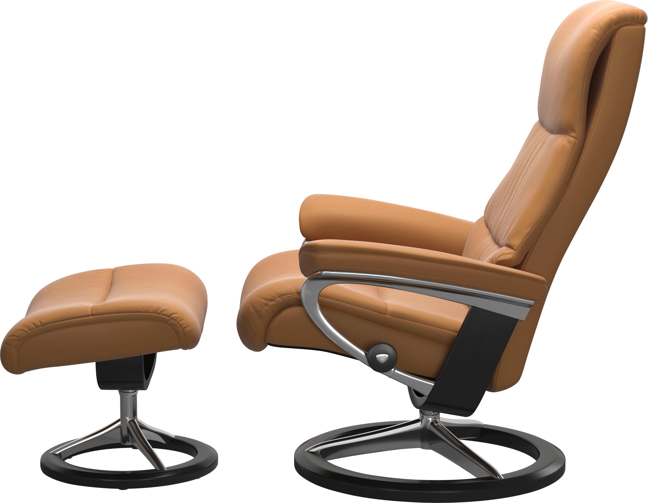 Stressless® Relaxsessel »View«, (Set, Relaxsessel mit Hocker), mit Signature Base, Größe S,Gestell Schwarz