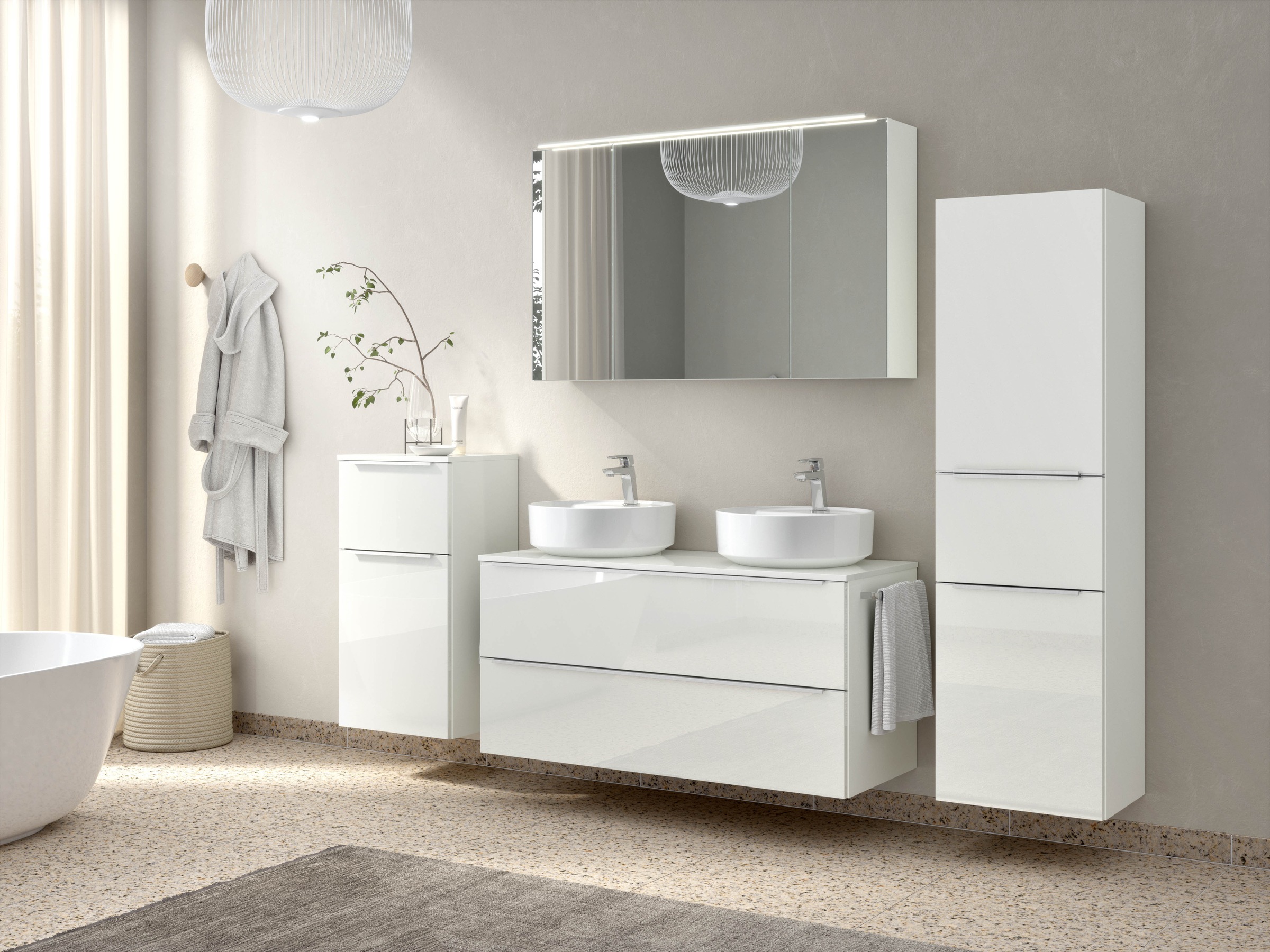 nobilia® Badmöbel-Set »Alvene« vormontiert, mit Soft-Close, 4 Stk. tlg. günstig online kaufen