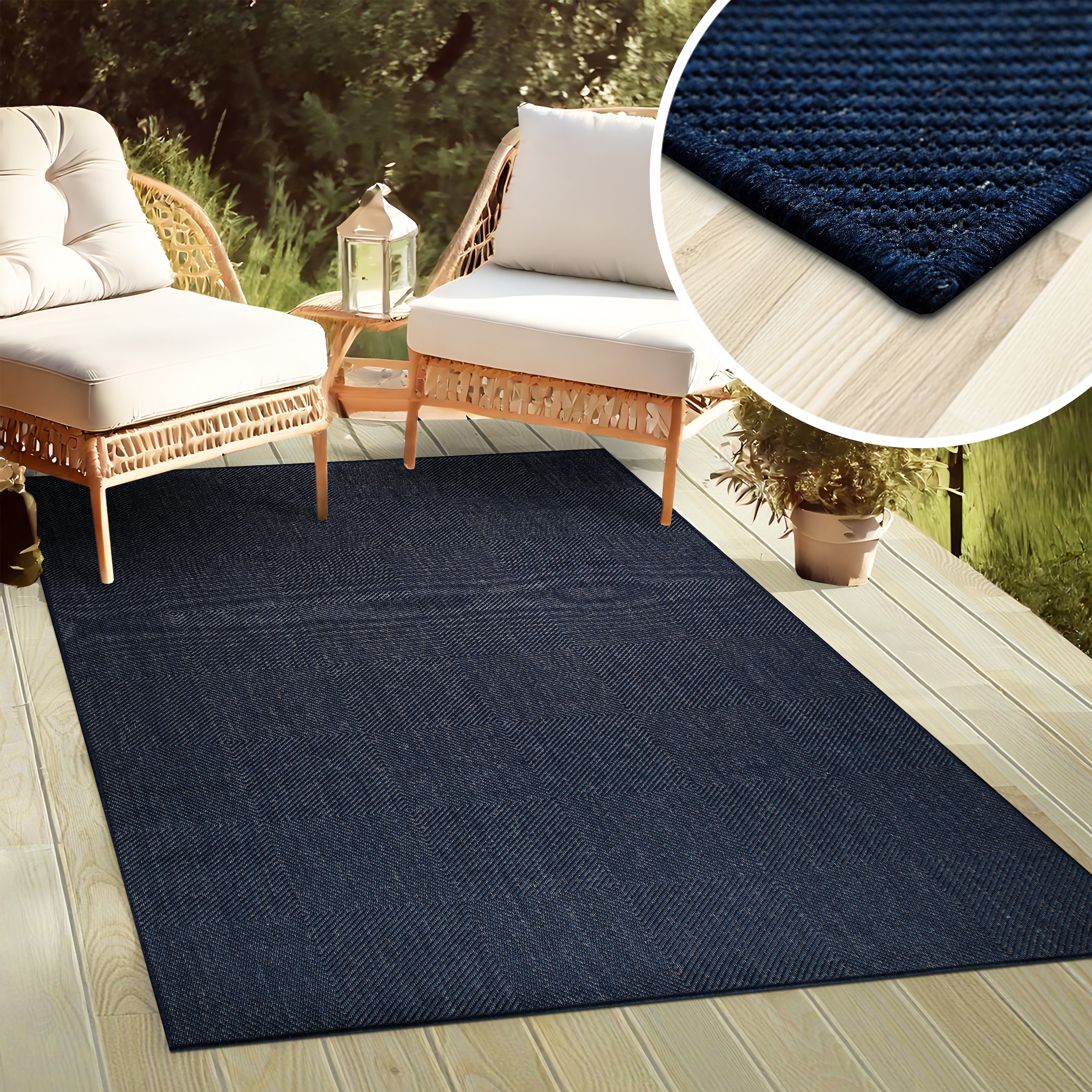 my home Teppich »Anna, auch als Läufer erhältlich«, rechteckig, 3 mm Höhe, In- und Outdoor geeignet, Sisal-Optik, Wetterfest & UV-beständig