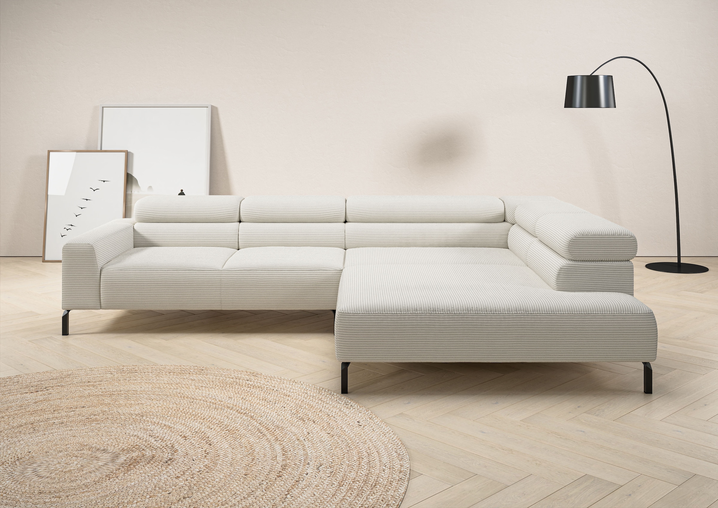 Home affaire Ecksofa »Antonelli, L-Form, inkl. Kopfteilverstellung, Breite günstig online kaufen