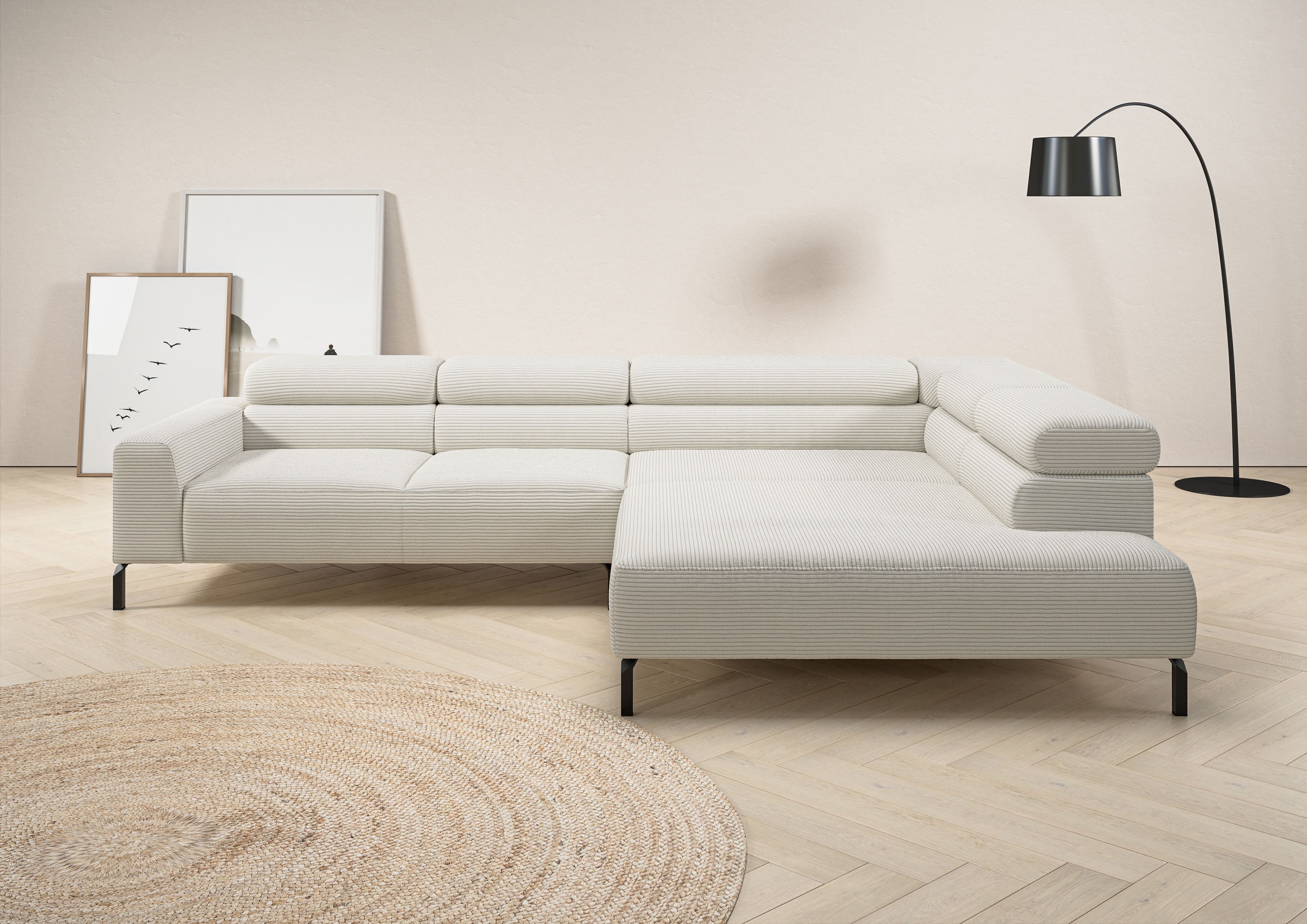 Places of Style Ecksofa »Antonelli, L-Form, inkl. Kopfteilverstellung, Brei günstig online kaufen