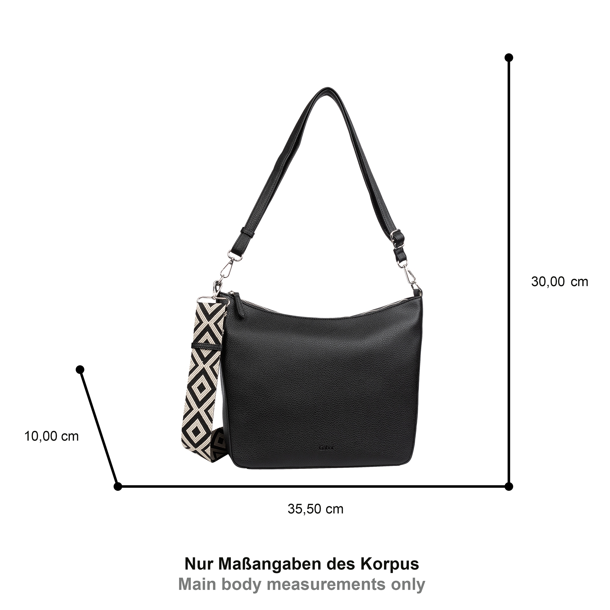 Gabor Hobo »Linda« weiches Kunstleder mit elegantem Schultergurt aus edlem Gewebeband