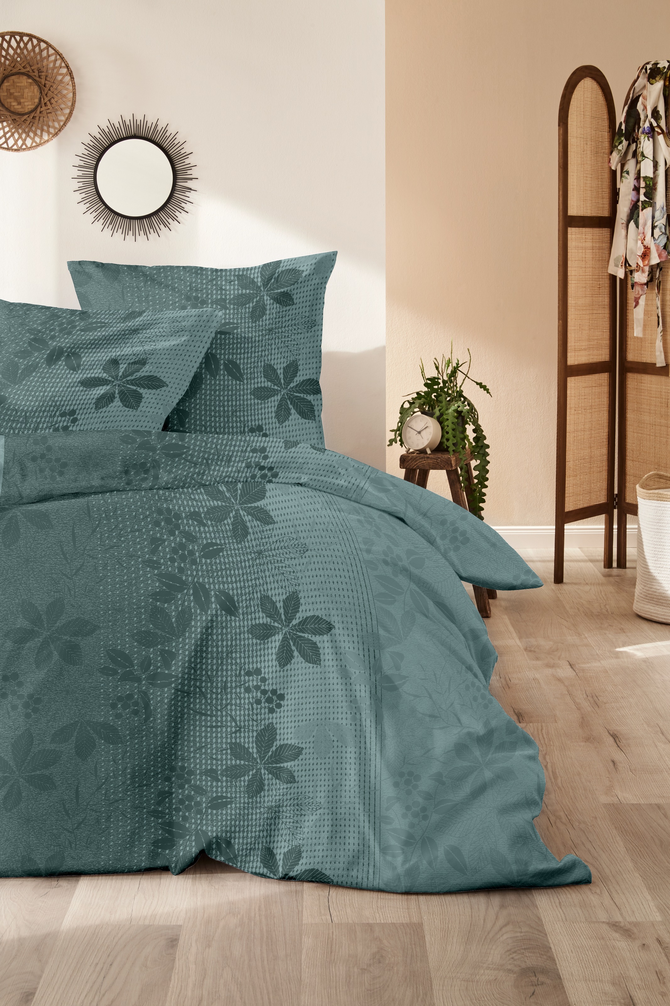 Primera Bettwäsche »Feinbiber-Bettwäsche Maple« 2 Stk. tlg. mit floralem Mu günstig online kaufen