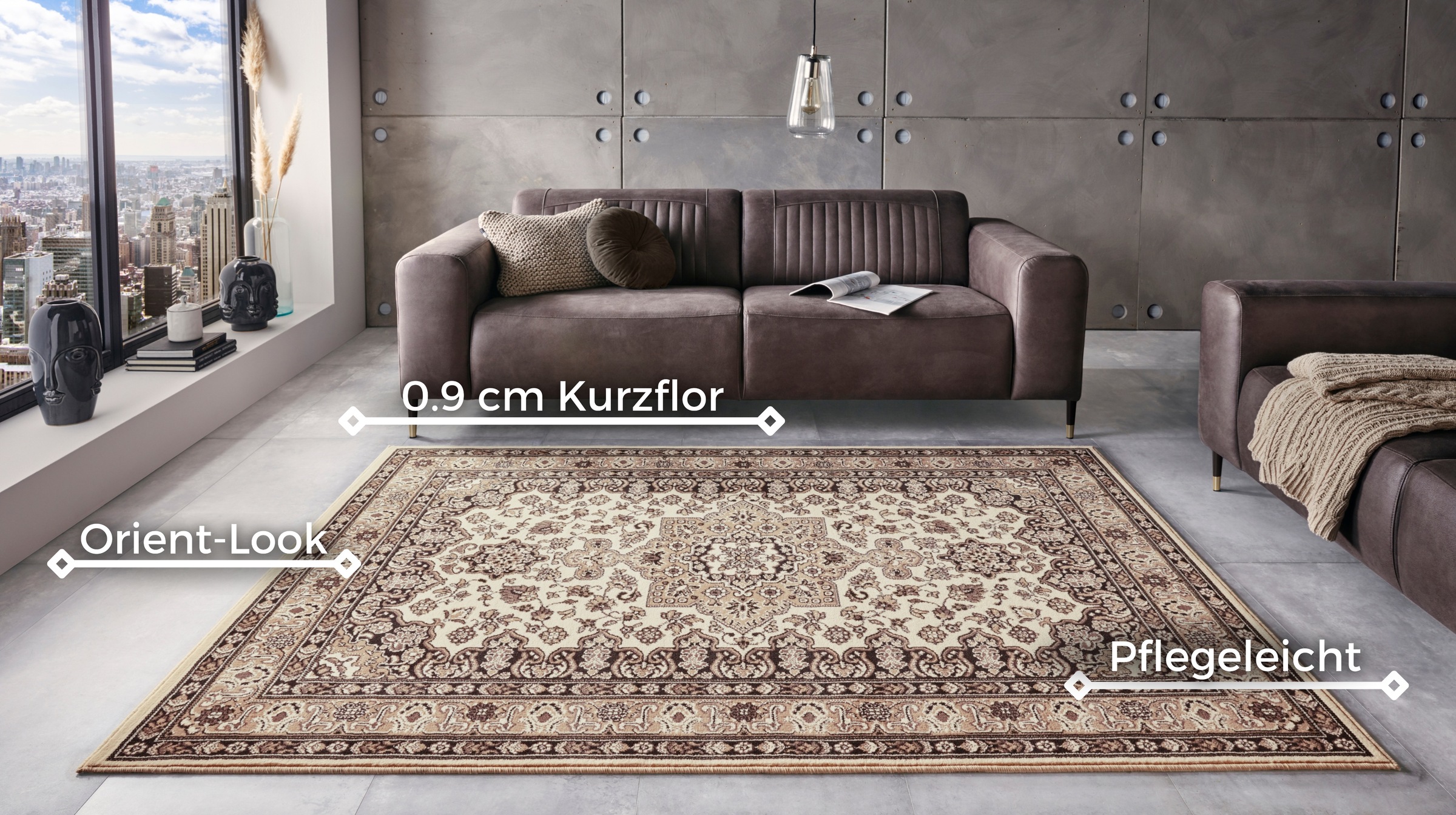 NOURISTAN Teppich »Parun Täbriz«, rechteckig, 9 mm Höhe, Kurzflor, Orient, günstig online kaufen