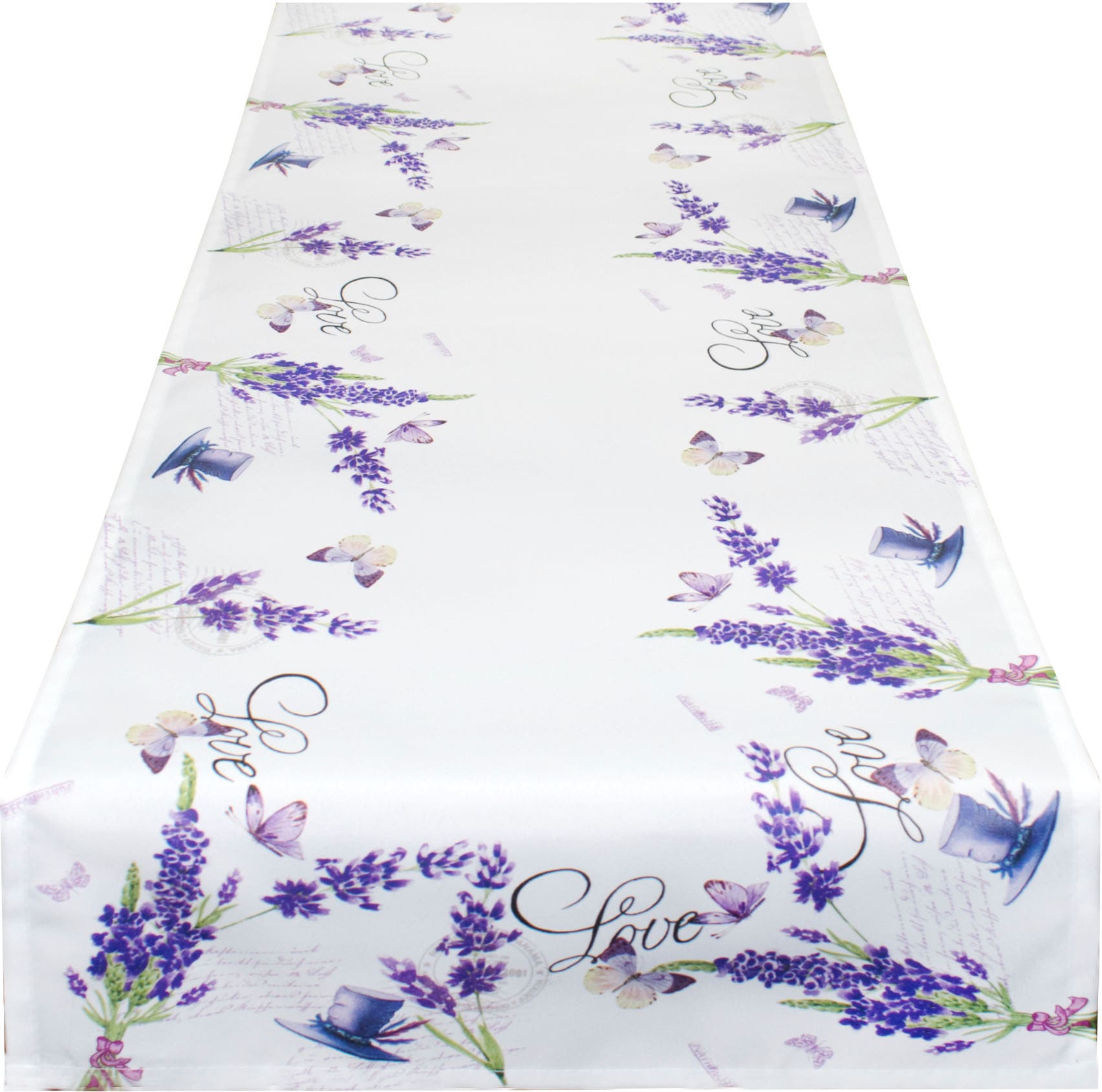 Delindo Lifestyle Tischläufer »Lavendel schnell ZWEIGE«, bestellen Strukturgewebe, (1 bequem bedruckt St.), und